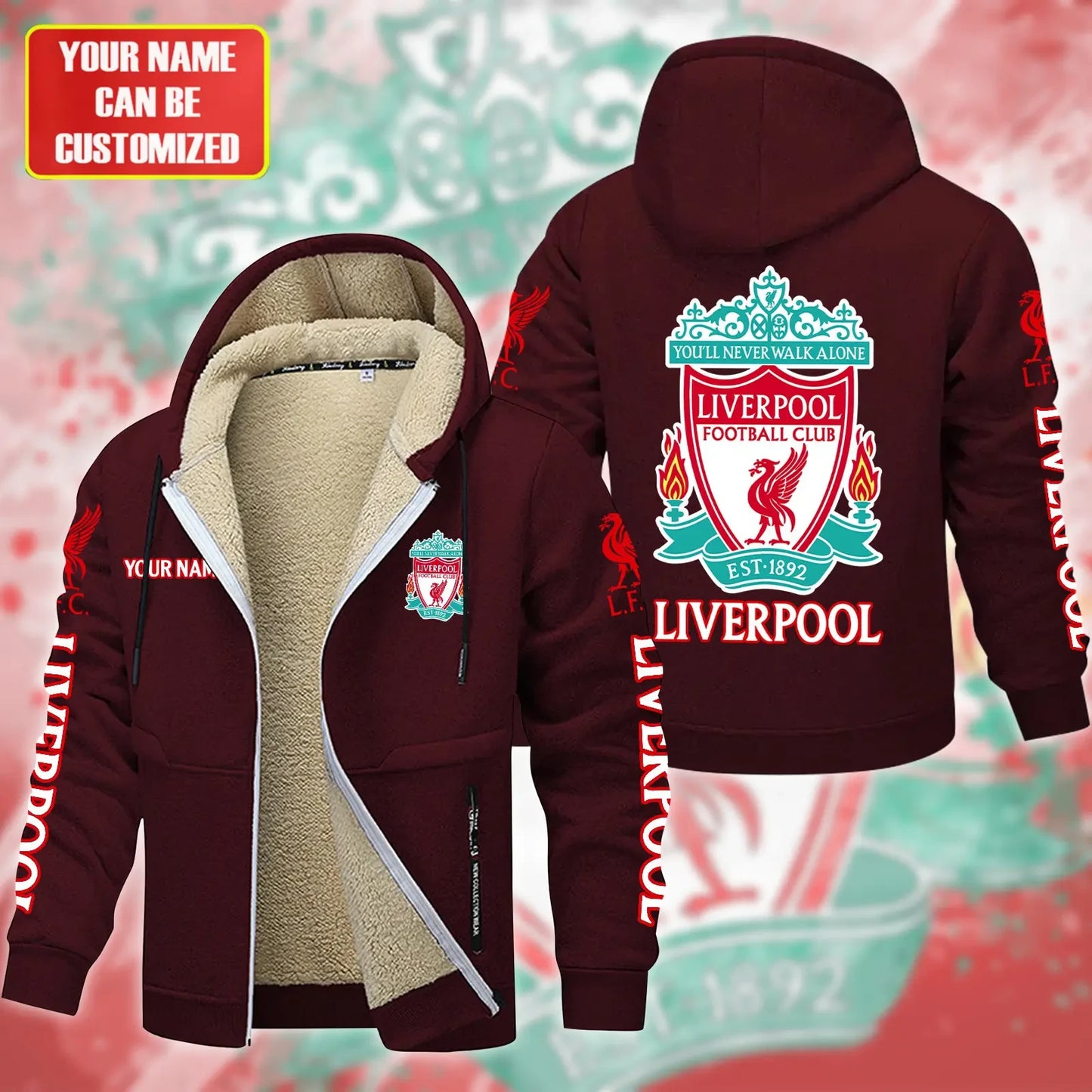 Personalized Liverpool Fleece 3D Unisex Hooded Jacket