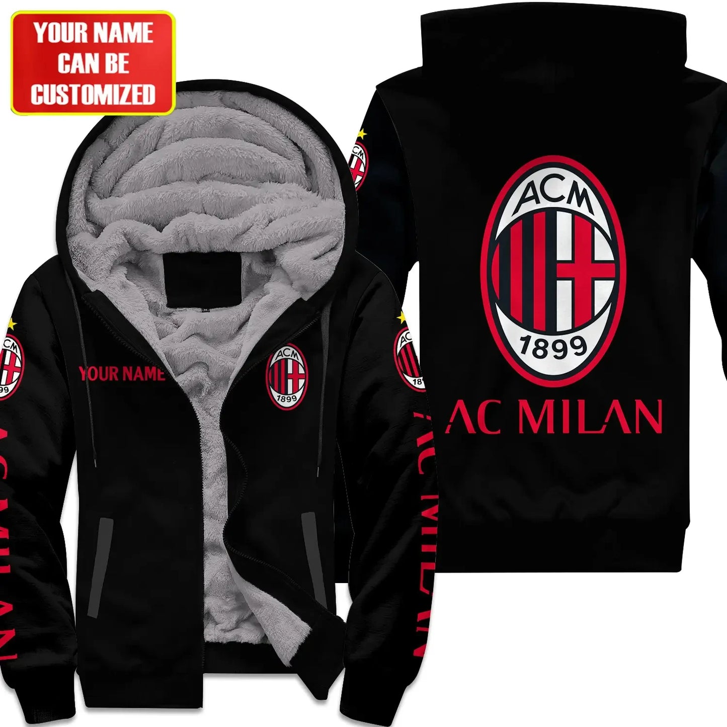 Personalized AC Milan Fleece 3D All Over Printed Unisex Shirt