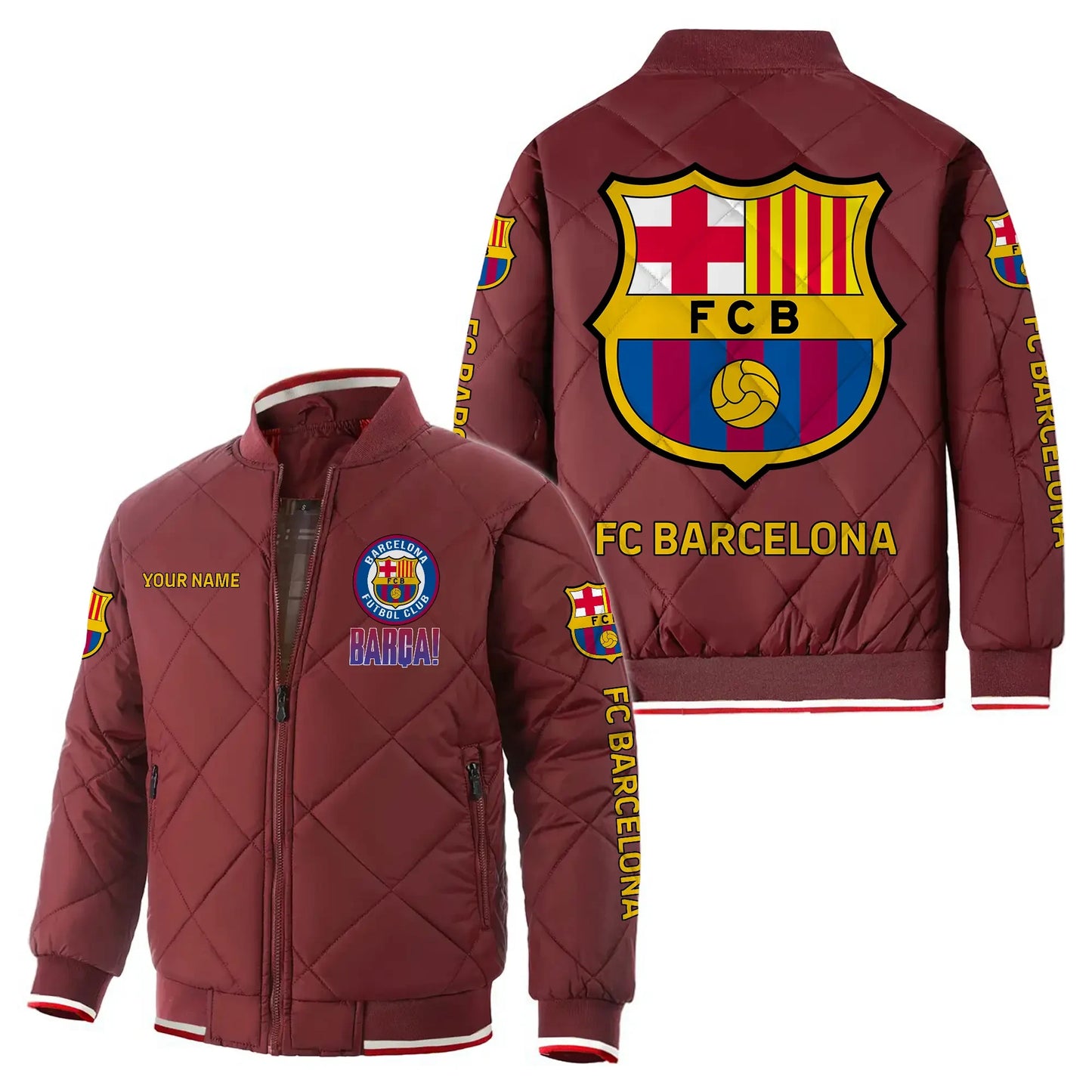 Personalized Barça Puffer Bomber Jacket