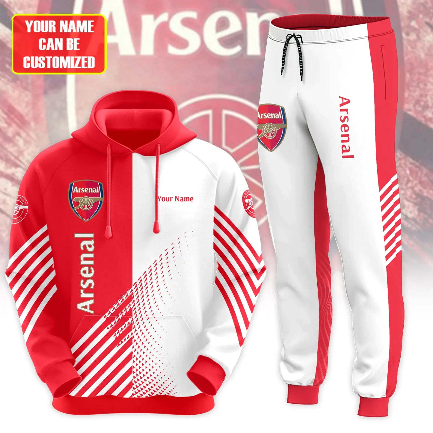 Personalized Arsenal Q2 3D All over Printed Hoodie and Sweatpants set
