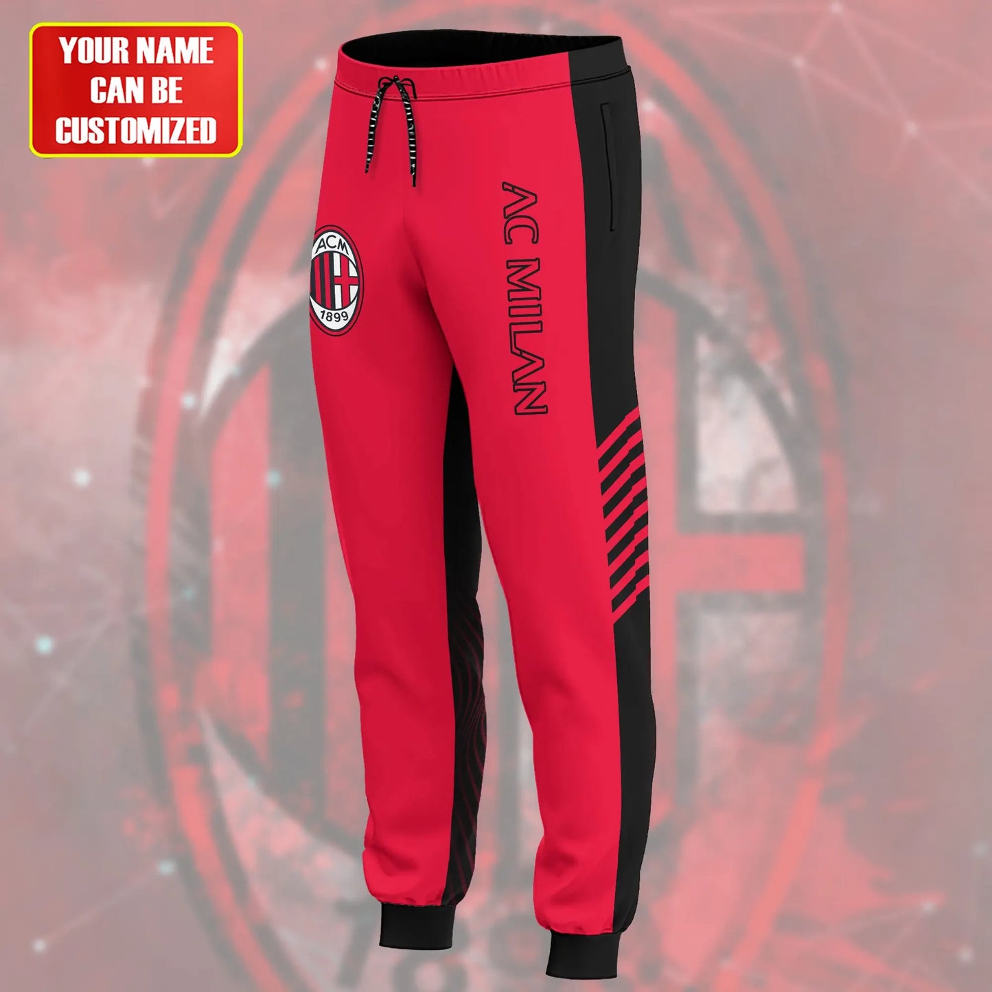 Personalized AC Milan Q2 3D All over Printed Hoodie and Sweatpants set