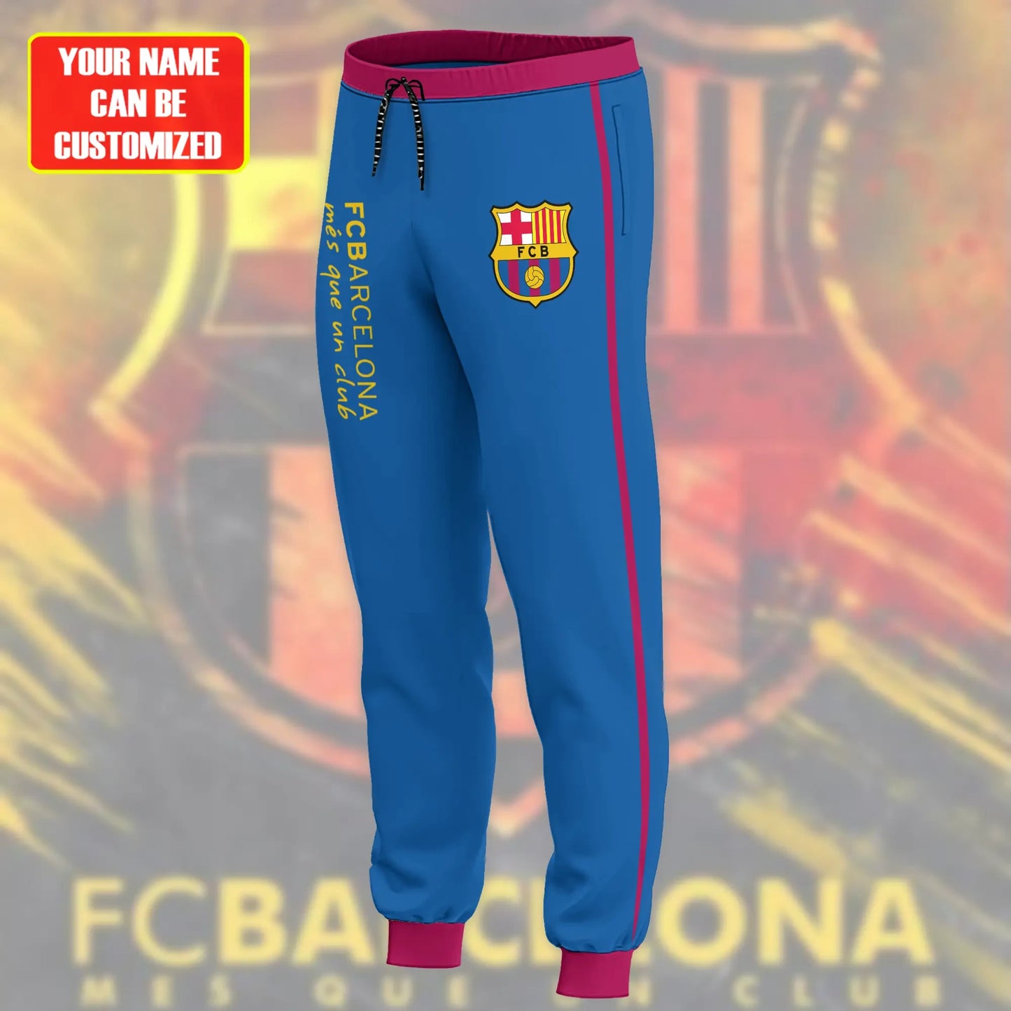 Personalized Barcelona Zipper Stand Collar Jacket & Sweatpants Set
