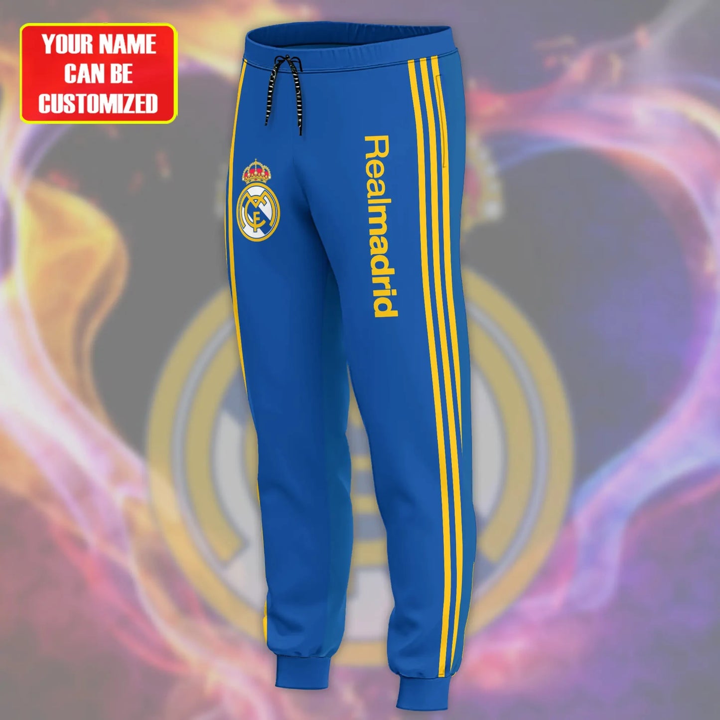 Personalized Real Madrid Zipper Stand Collar Jacket & Sweatpants Set
