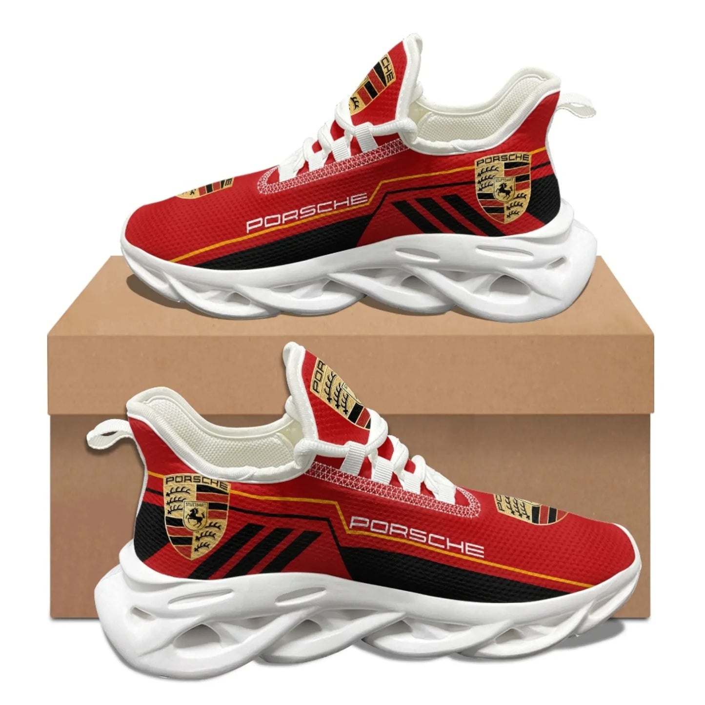 Pors Red Black Chunky Custom Sneaker