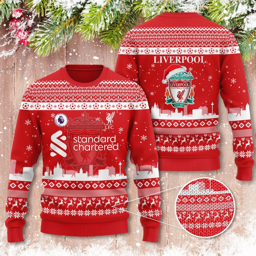 Liverpool Q17 Ugly Christmas Sweater , Unisex Wool Sweater