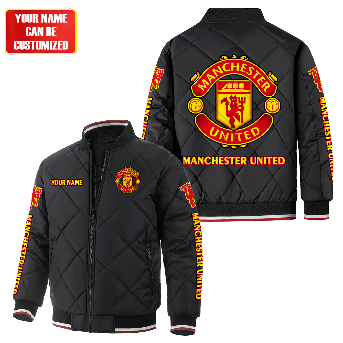 Personalized Manchester United Puffer Bomber Jacket