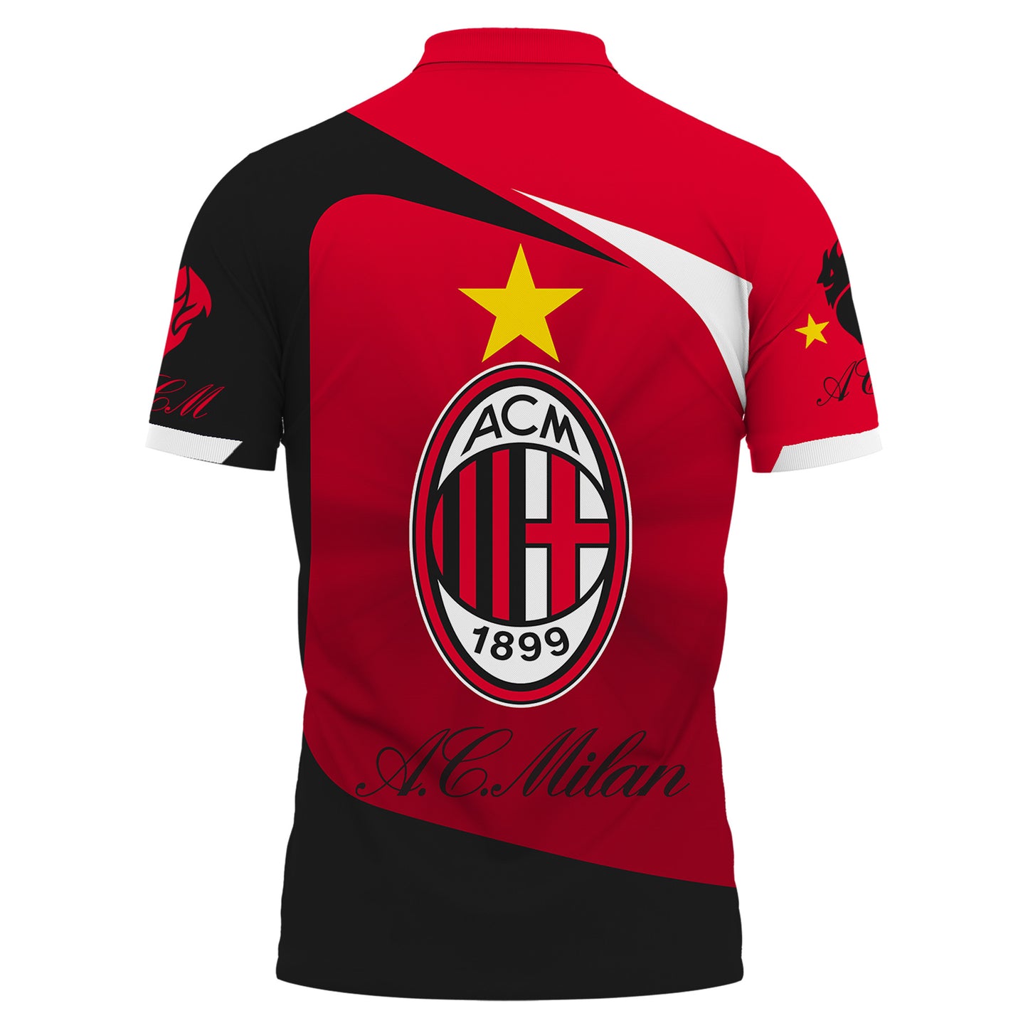 Personalized AC Milan 3D Full Printing Set , AC Milan Shirt , Zipper Polo, Hoodie , Short , Polo ,hawaii