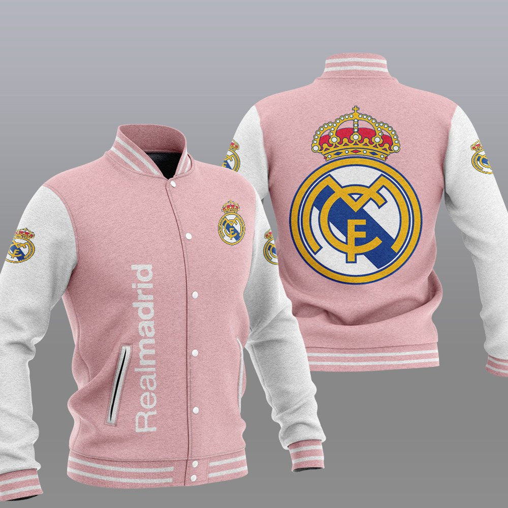 Real Madrid Pink Baseball Jacket