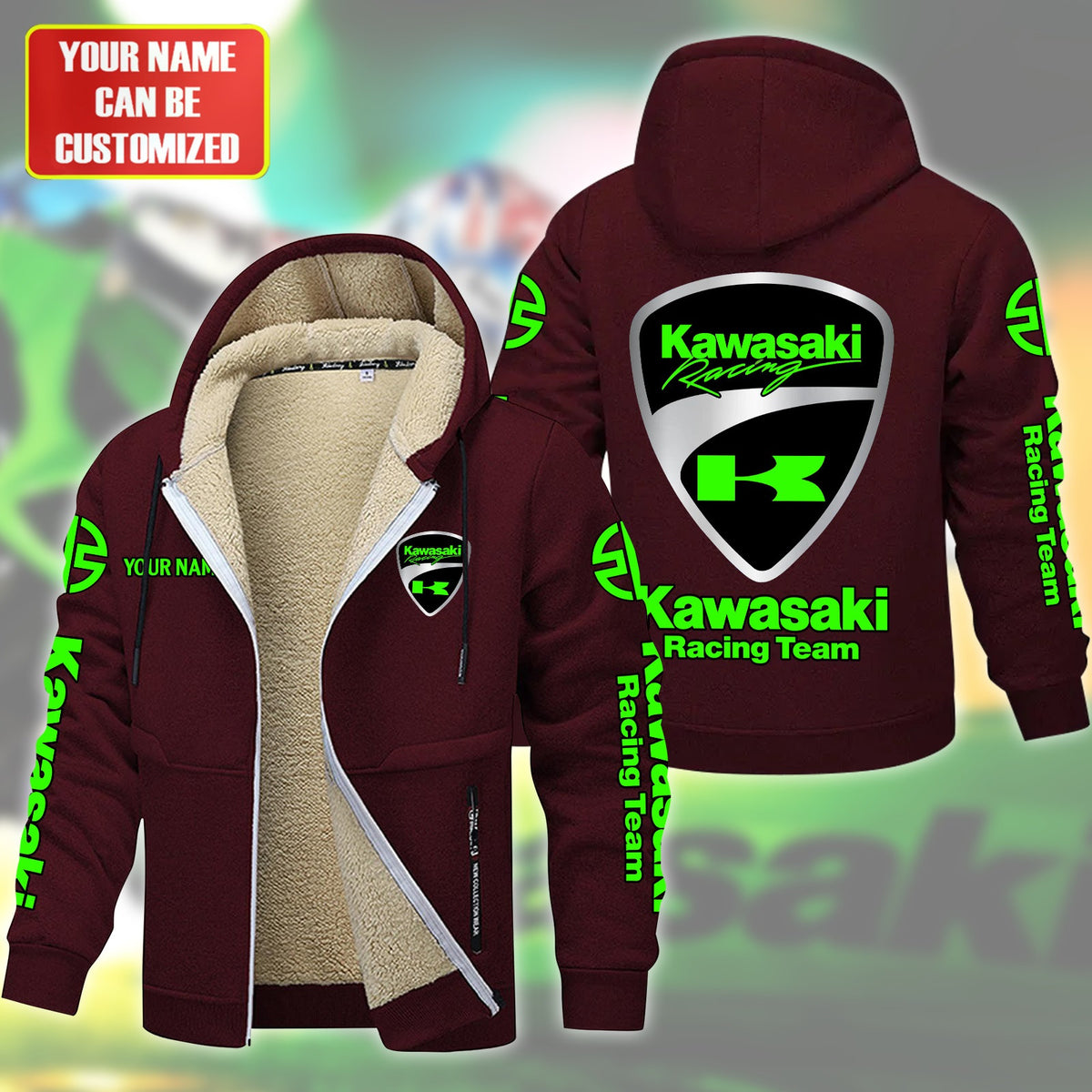 Personalized KW Racing Team Fleece 3D Unisex Hooded Jacket