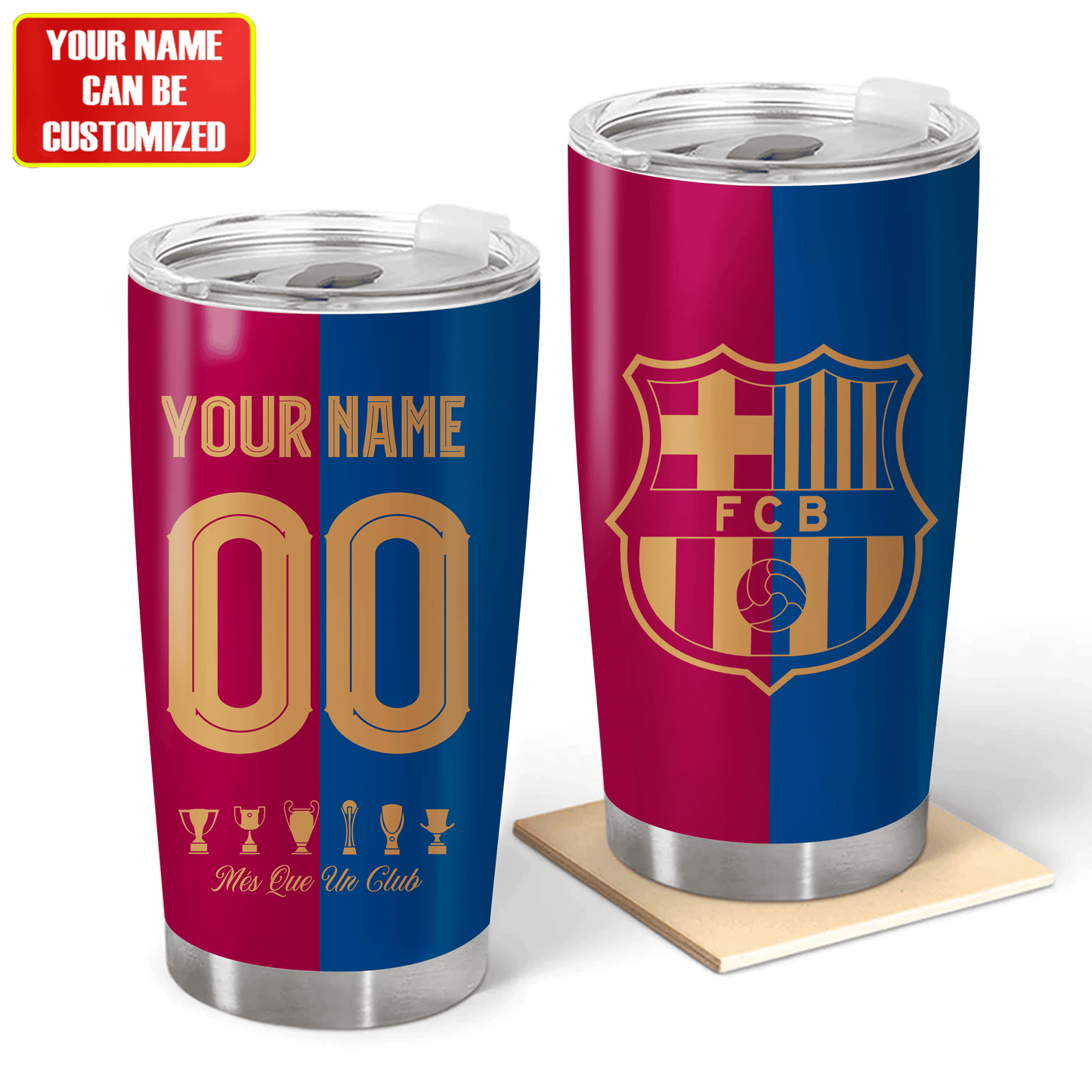 Personalized Barcelona Stainless Tumbler 20oz 30oz Cup