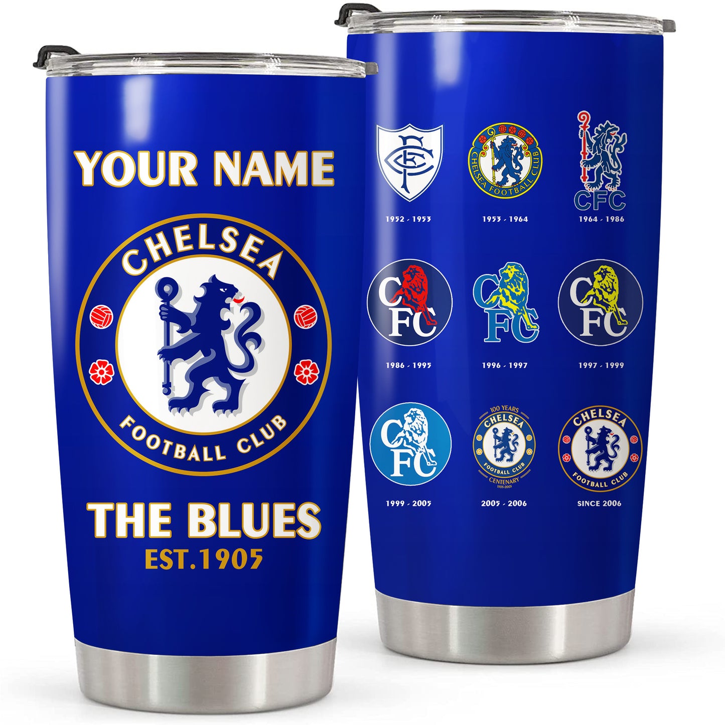 Personalized Chelsea History Stainless Tumbler 20oz 30oz Cup