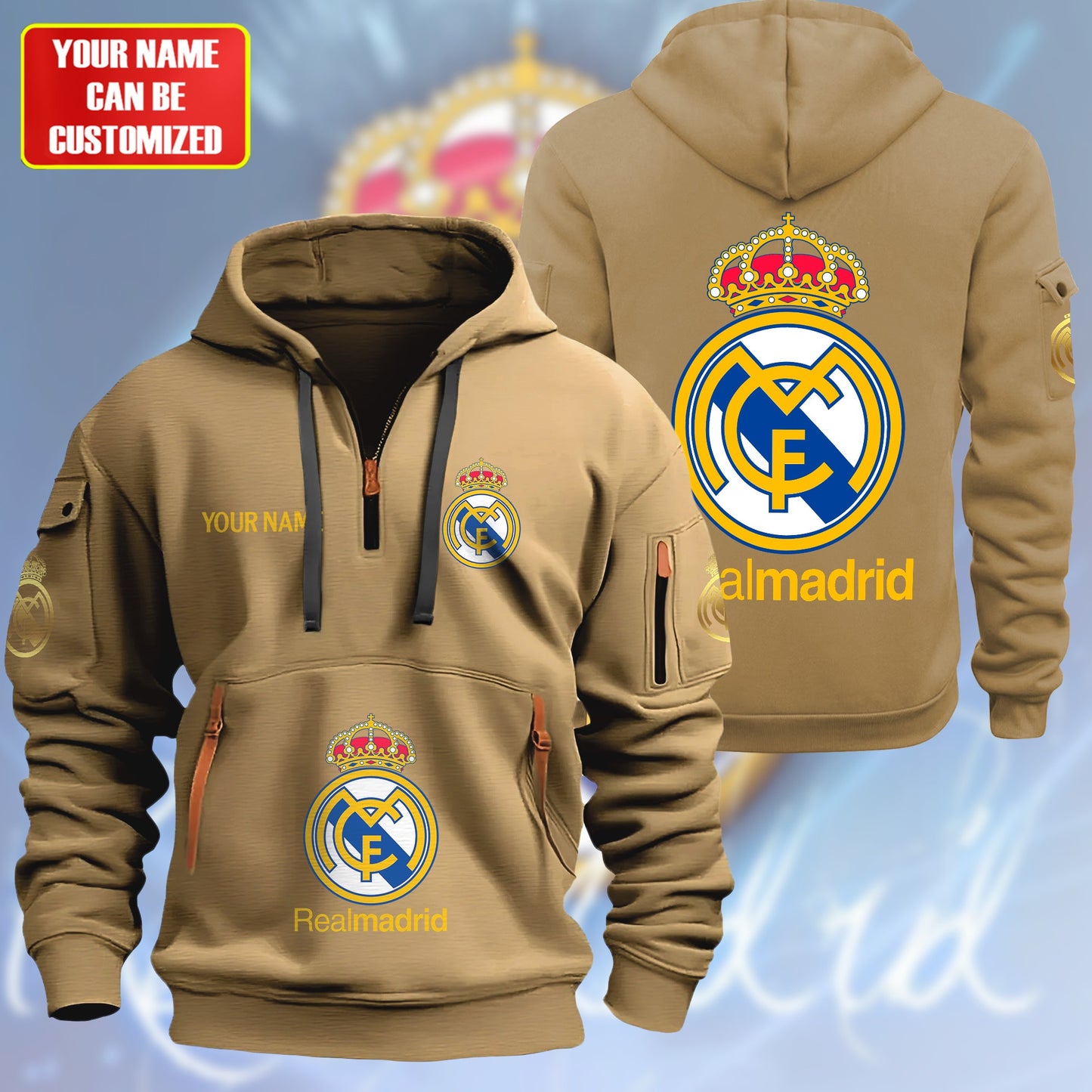 Personalized Real Madrid Zip-Hoodie Cotton Jacket V2