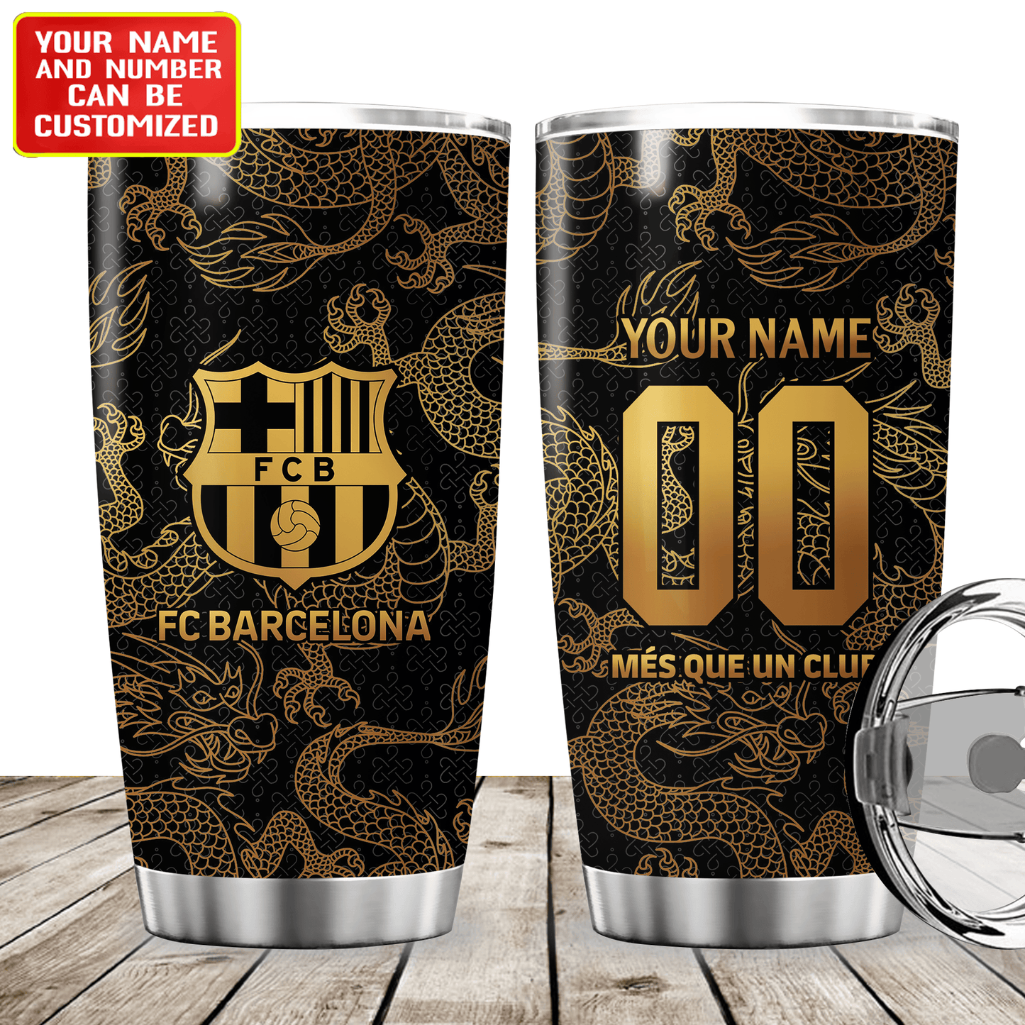 Personalized Barcelona FC Stainless Tumbler 20oz 30oz Cup