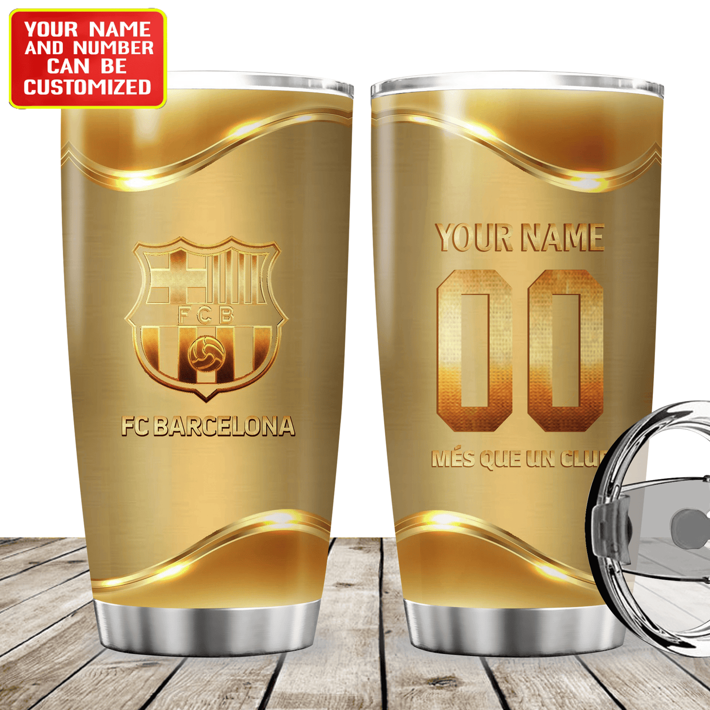 Personalized Barcelona FC V3 Stainless Tumbler 20oz 30oz Cup