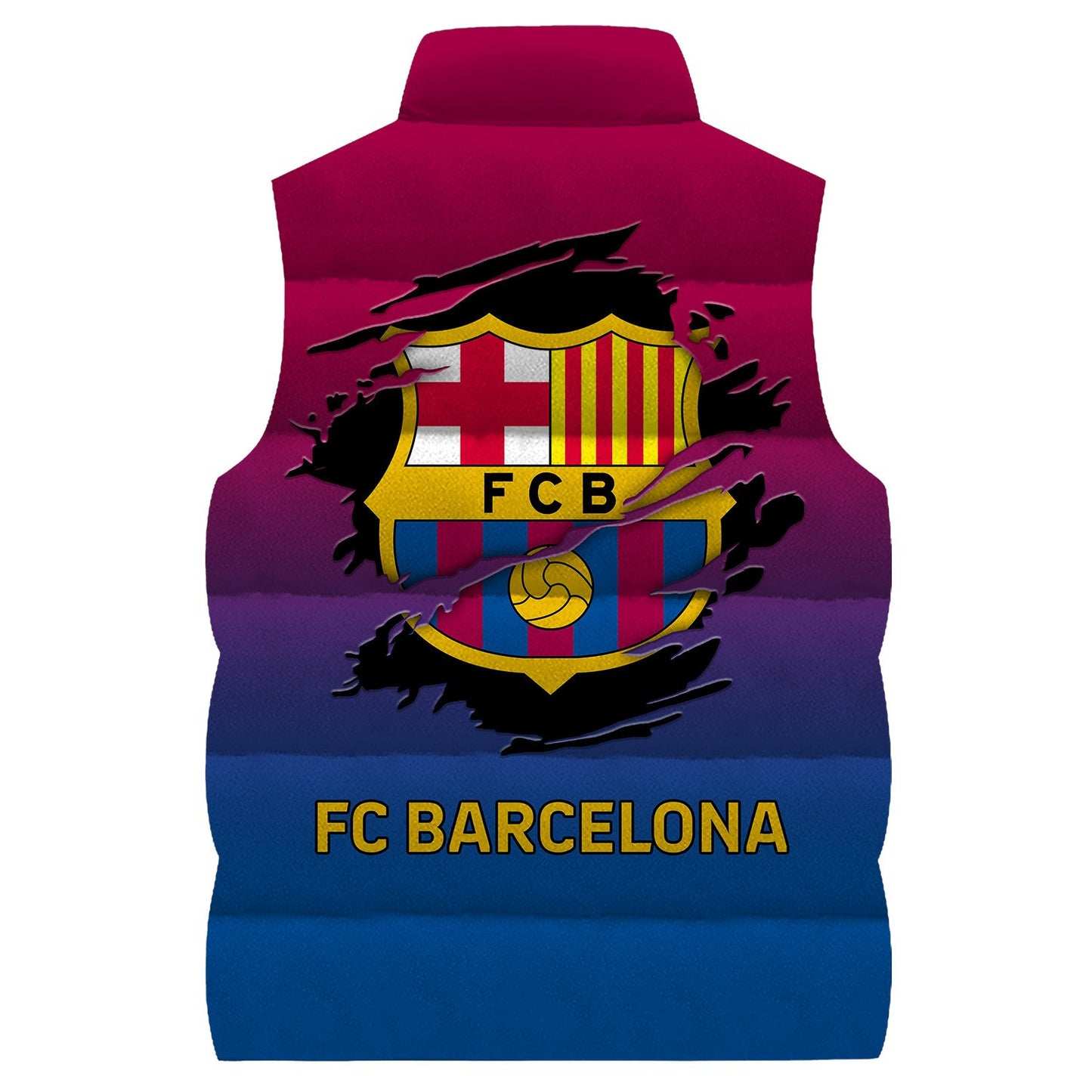 Barcelona FC Sleeveless Windproof Puffer Jacket 3D