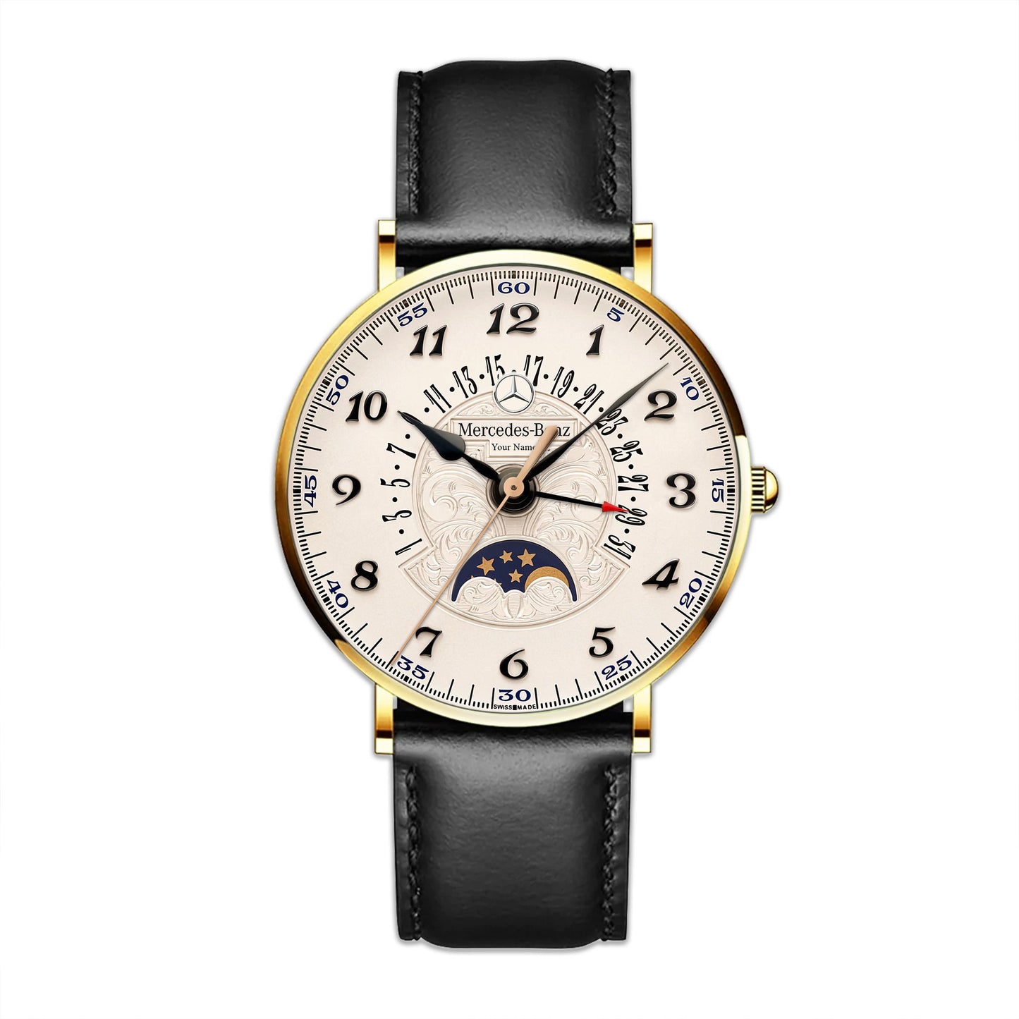 Personalized Merc Geneve Quartz Leather Watch