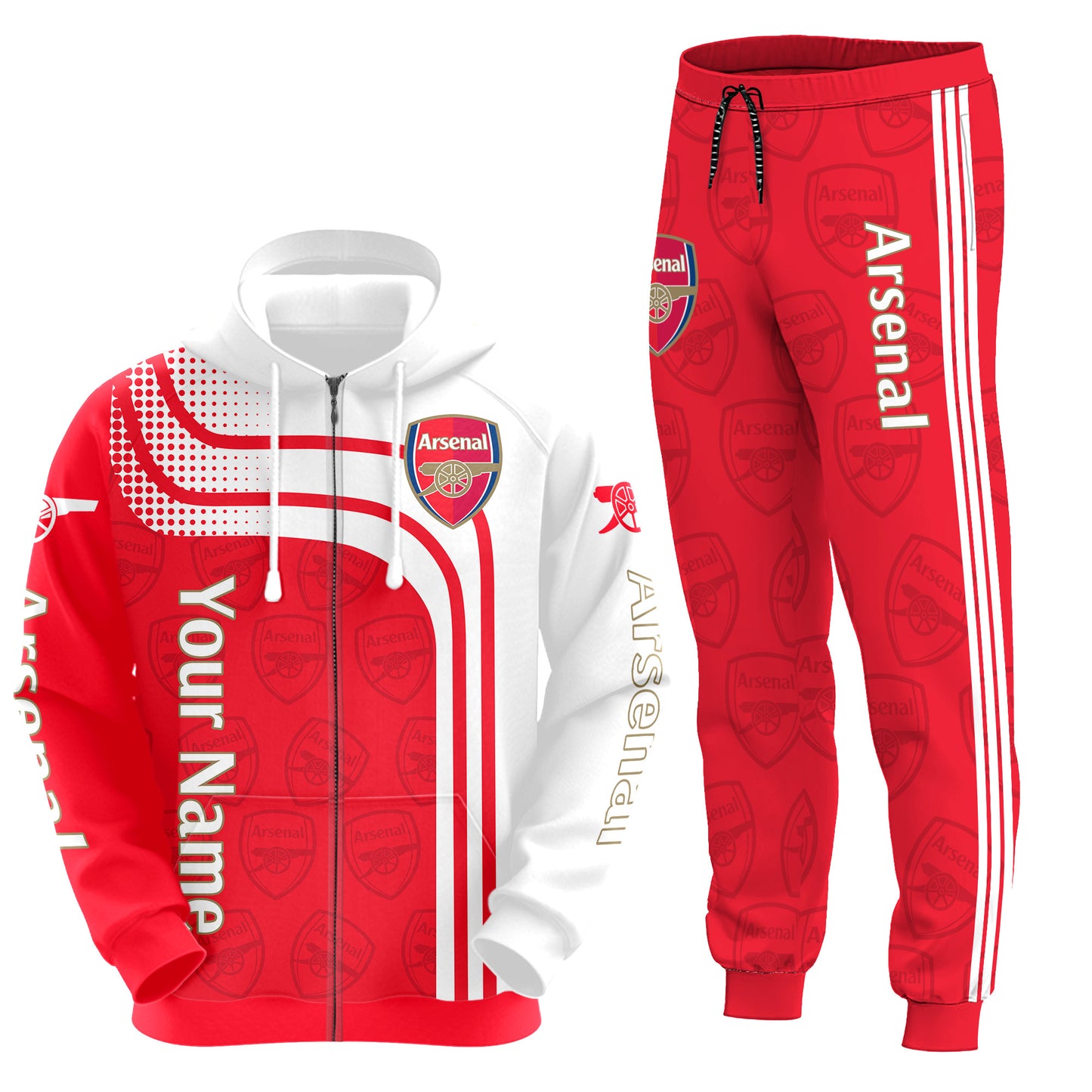 Personalized Arsenal Q3 3D All over Printed Hoodie and Sweatpants set