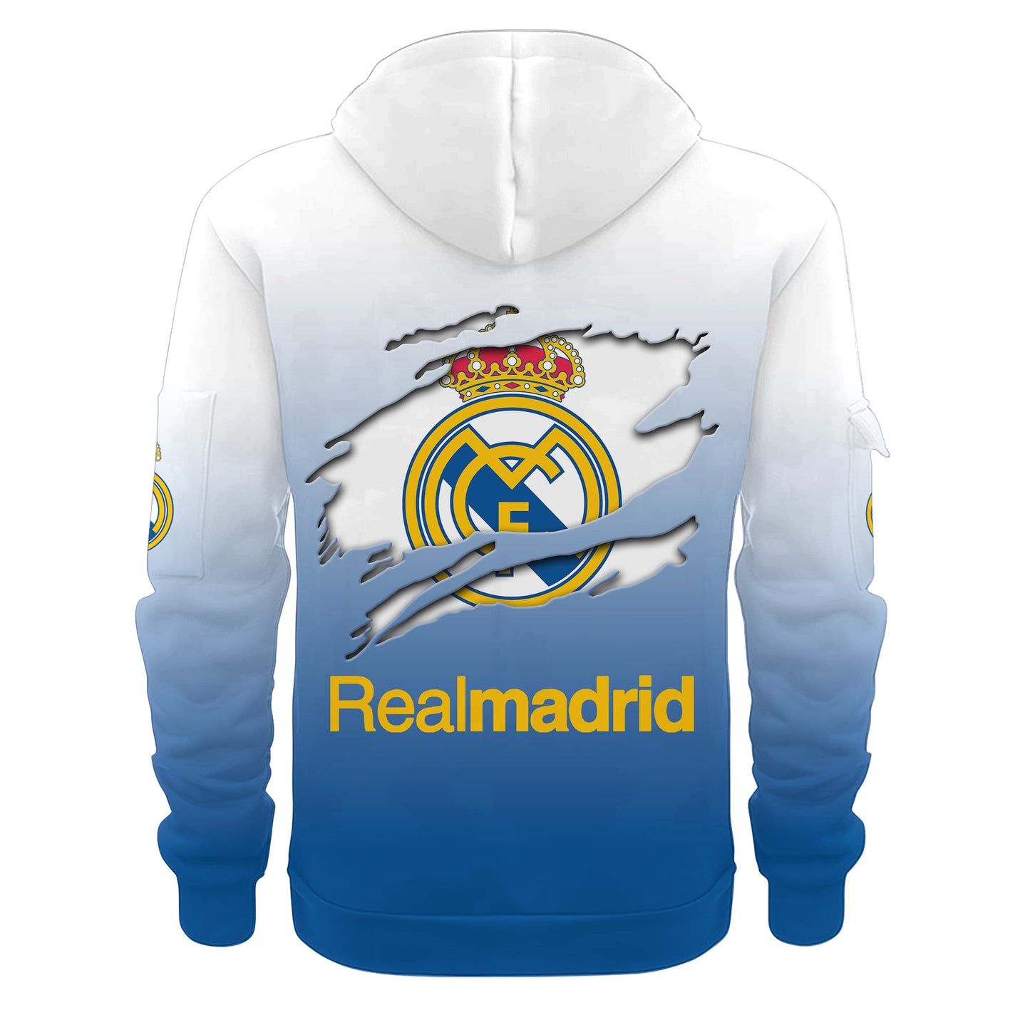 Personalized Real Madrid Q2 3D Zip-Hoodie Cotton Jacket