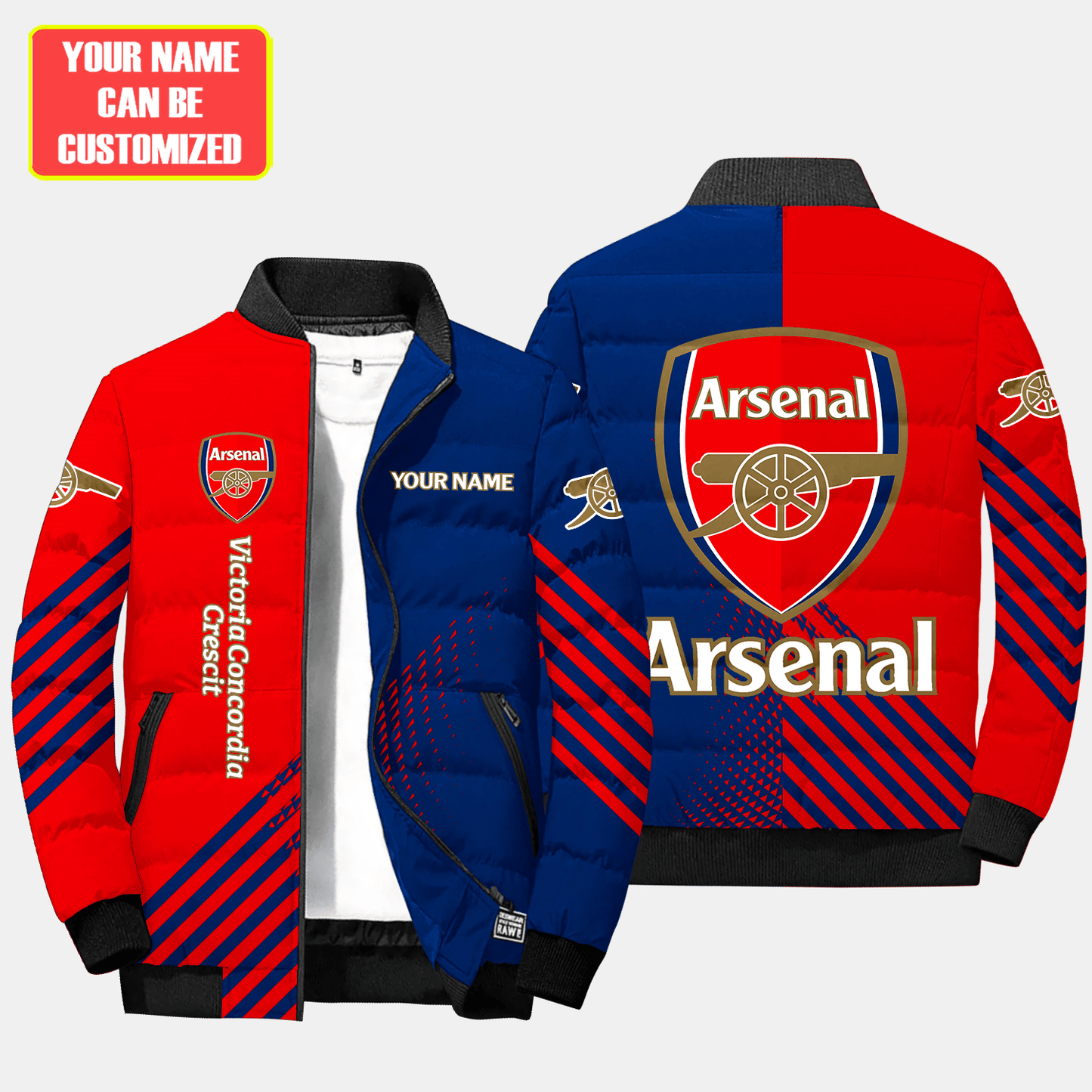 Personalized Arsenal Puffer Jacket v2 3D