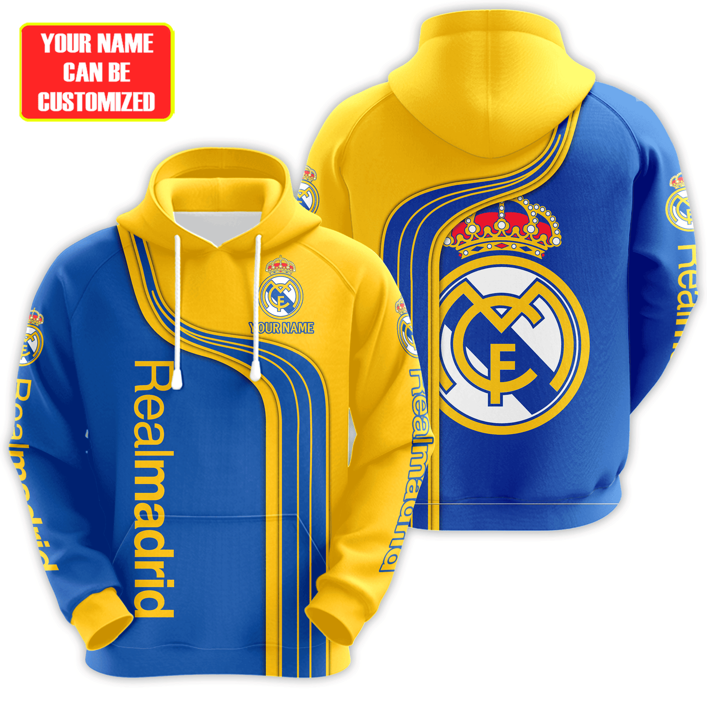 Personalized Real Madrid 3D All over Printed Hoodie and Sweatpants set V2