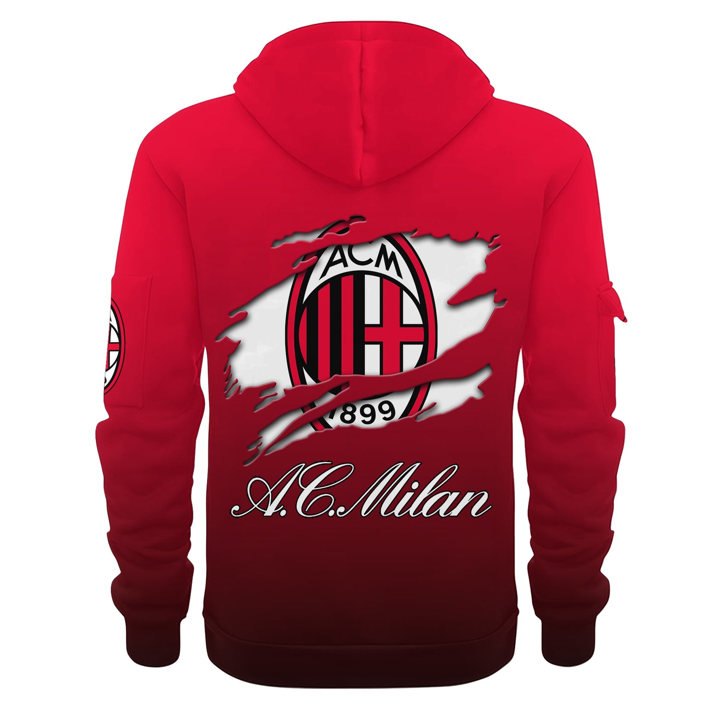 Personalized AC Milan V2 3D Zip-Hoodie Cotton Jacket
