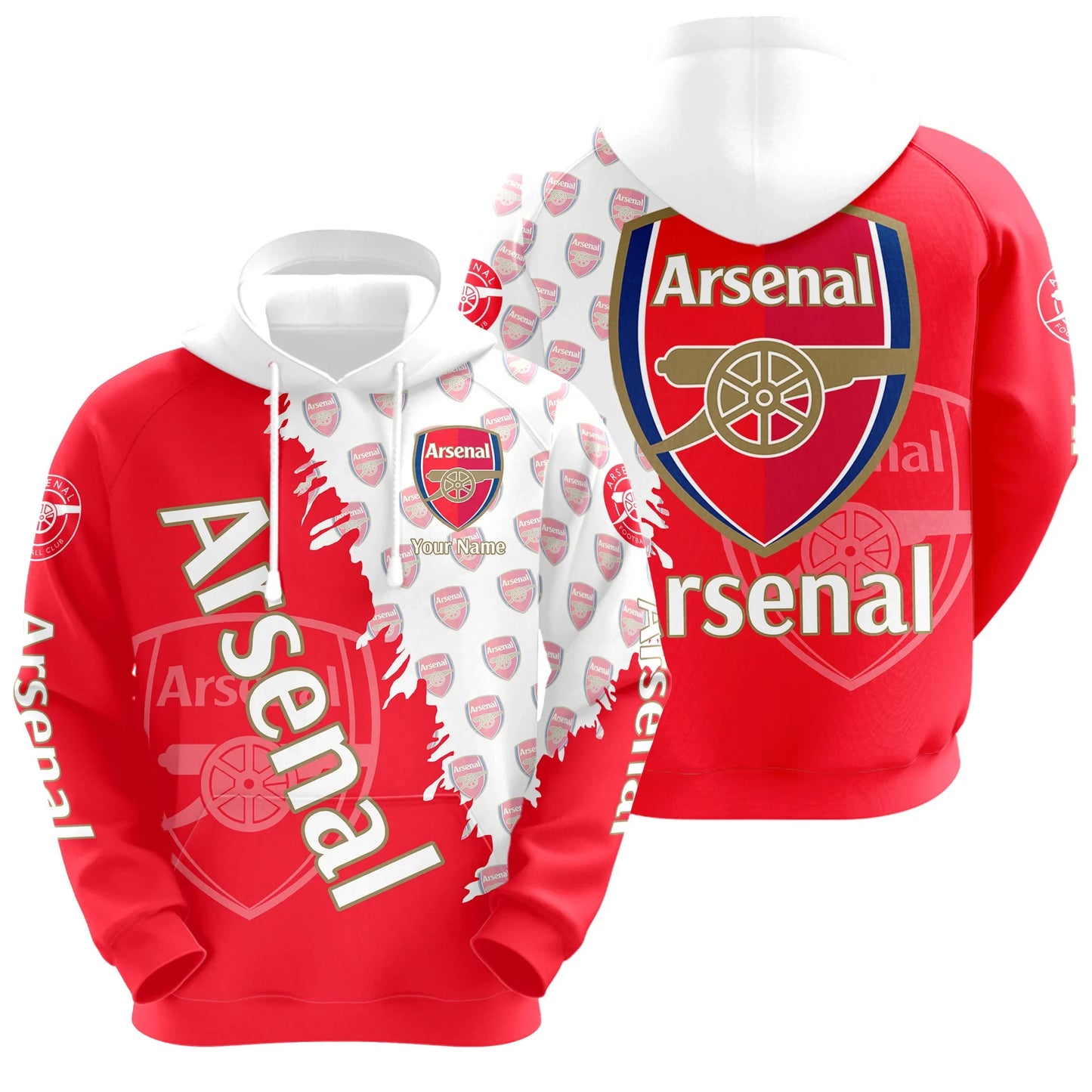 Personalized Arsenal 3D All over Printed Hoodie and Sweatpants set