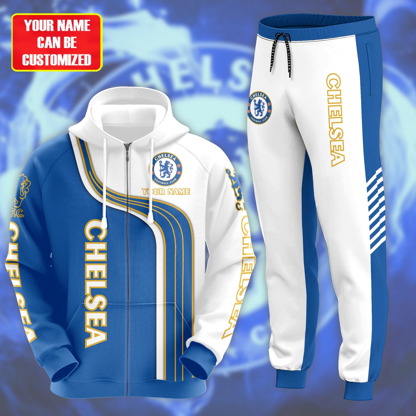 Personalized Chelsea 3D All over Printed Hoodie and Sweatpants set V2