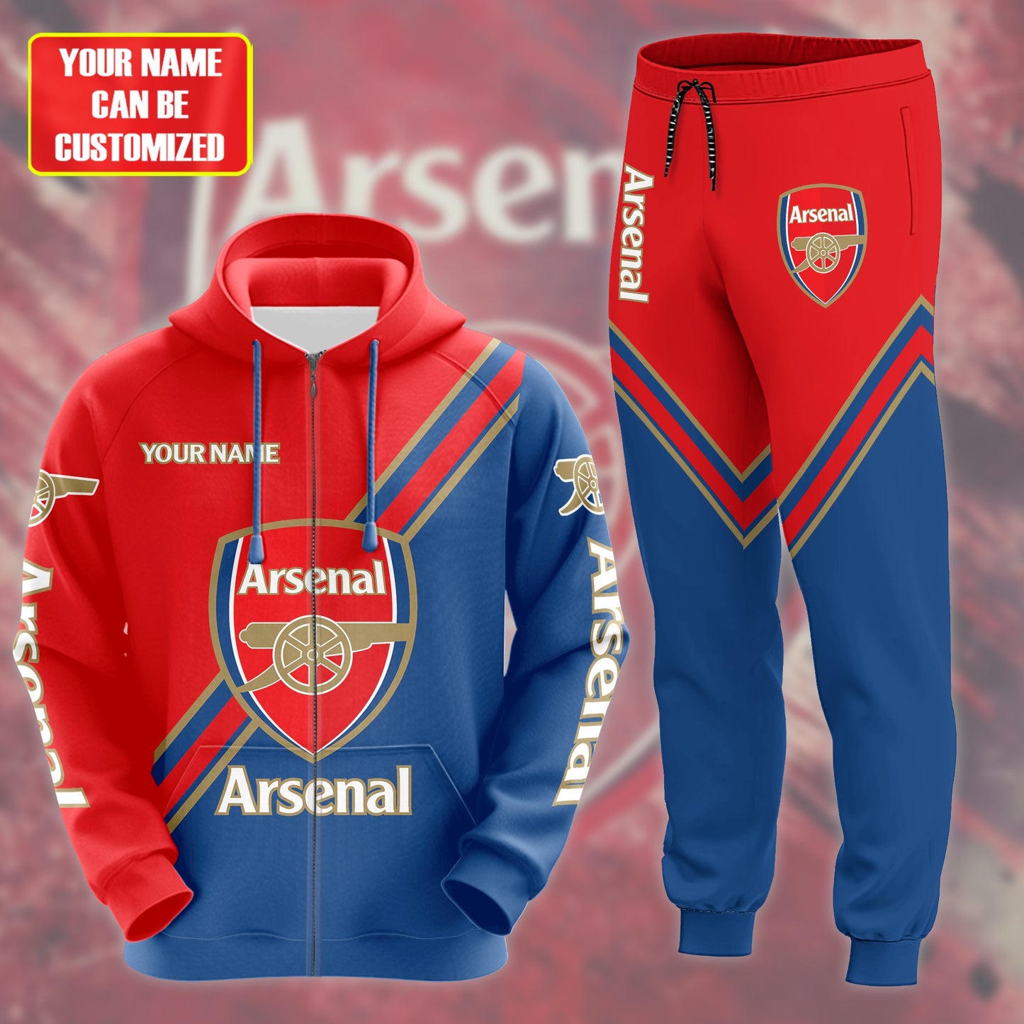 Personalized Arsenal 3D All over Printed Hoodie and Sweatpants set V5