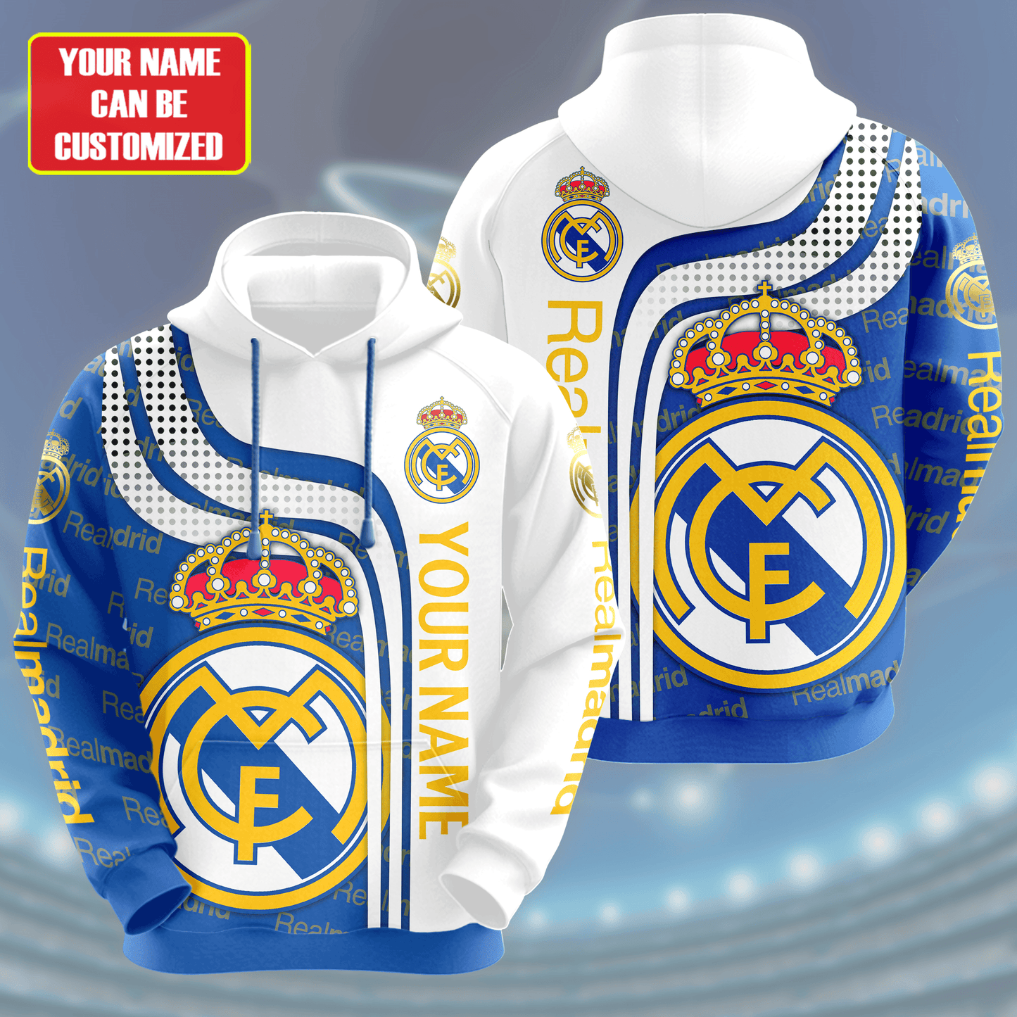 Personalized Real Madrid Q14 3D All over Printed Hoodie and Sweatpants set