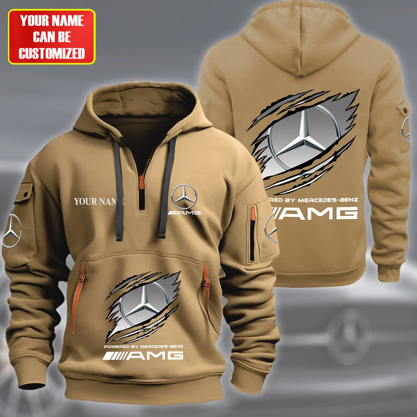 Personalized Merc AMG Tear Zip-Hoodie Cotton Jacket