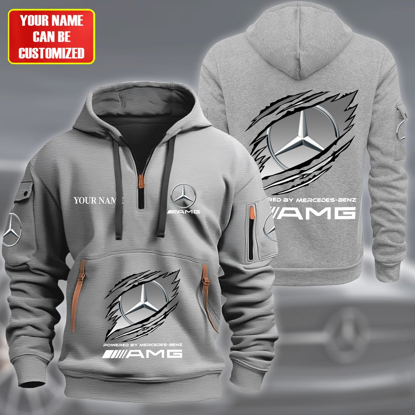 Personalized Merc AMG Tear Zip-Hoodie Cotton Jacket