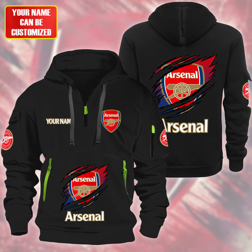 Personalized Arsenal Tear Zip-Hoodie Cotton Jacket