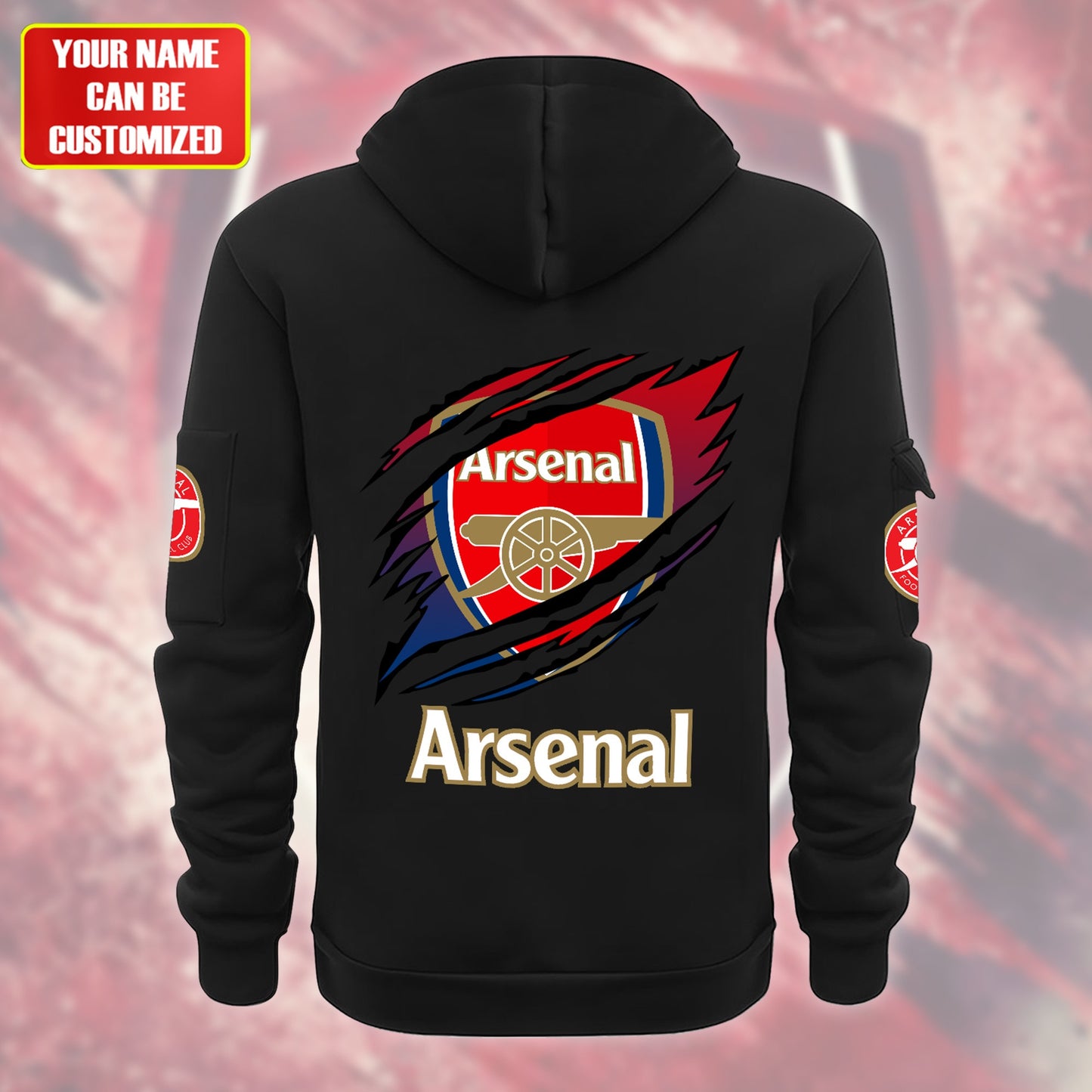 Personalized Arsenal Tear Zip-Hoodie Cotton Jacket