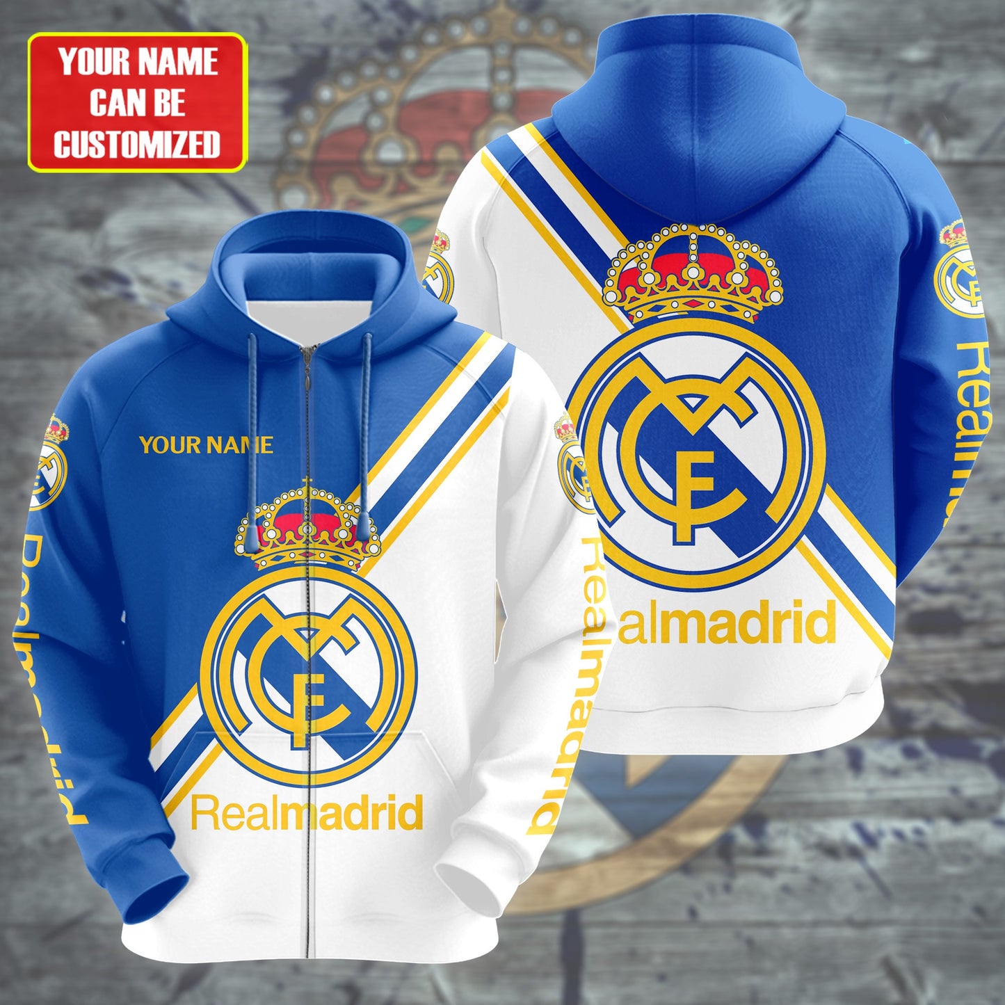 Personalized Real Madrid 3D All over Printed Hoodie and Sweatpants set V5