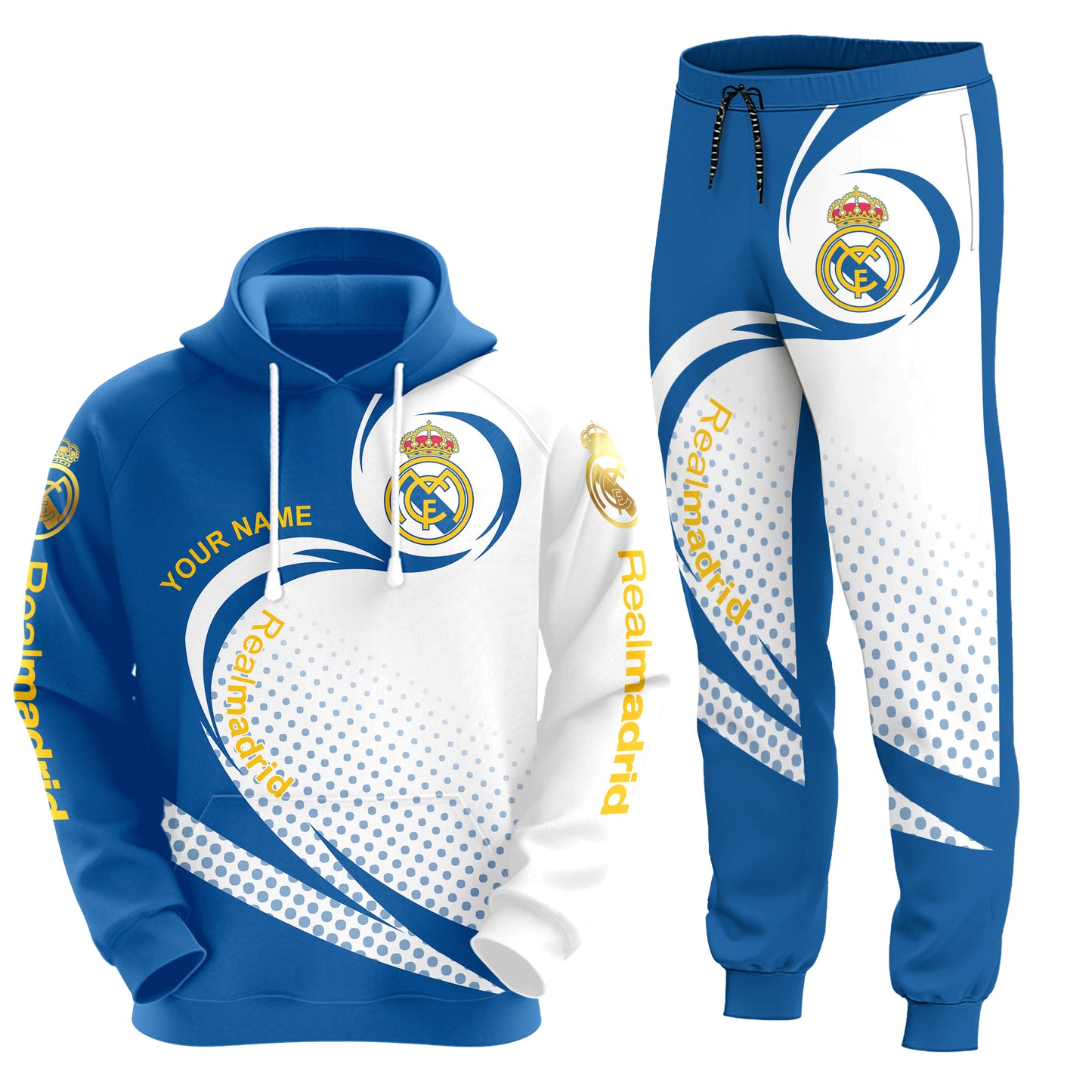 Personalized Real Madrid Q17 3D All over Printed Hoodie and Sweatpants set