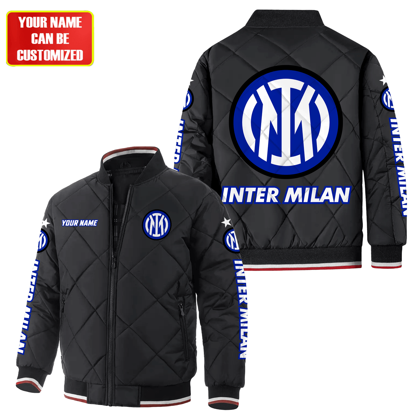 Personalized Inter Milan Puffer Bomber Jacket