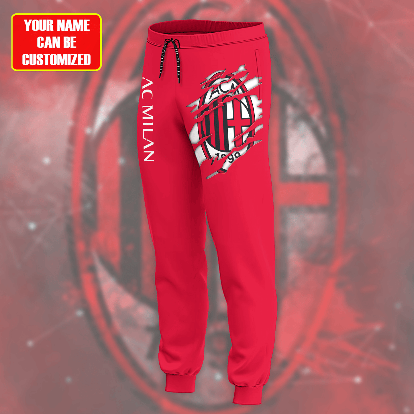 Personalized AC Milan Tear 3D All over Printed Hoodie and Sweatpants set
