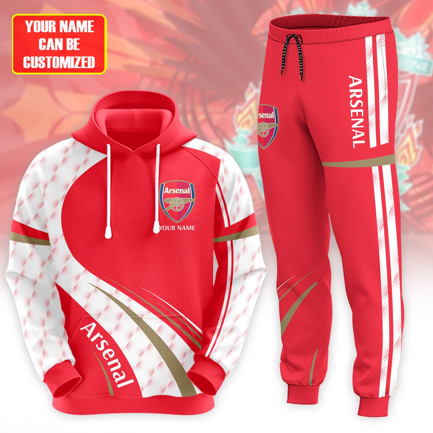 Personalized Arsenal 3D All over Printed Hoodie and Sweatpants set V10