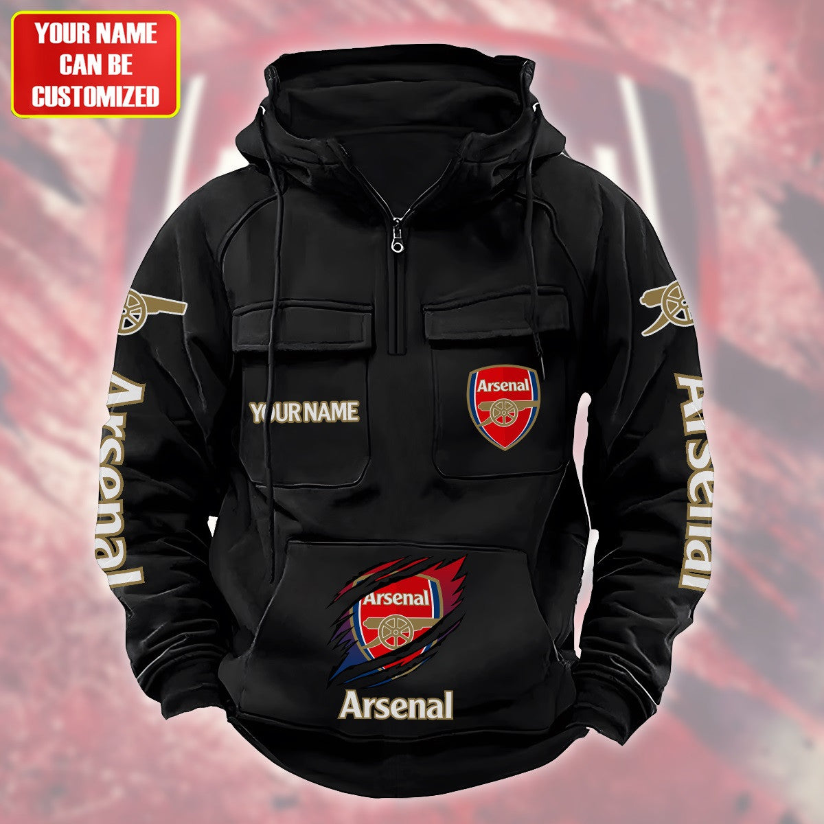Personalized Arsenal Tear Retro Cotton Hoodie