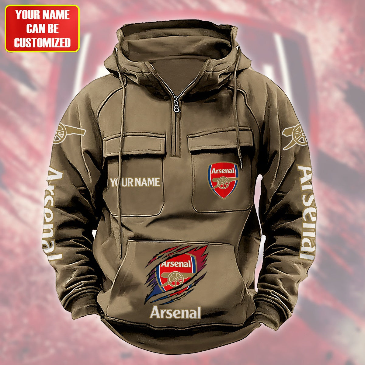 Personalized Arsenal Tear Retro Cotton Hoodie