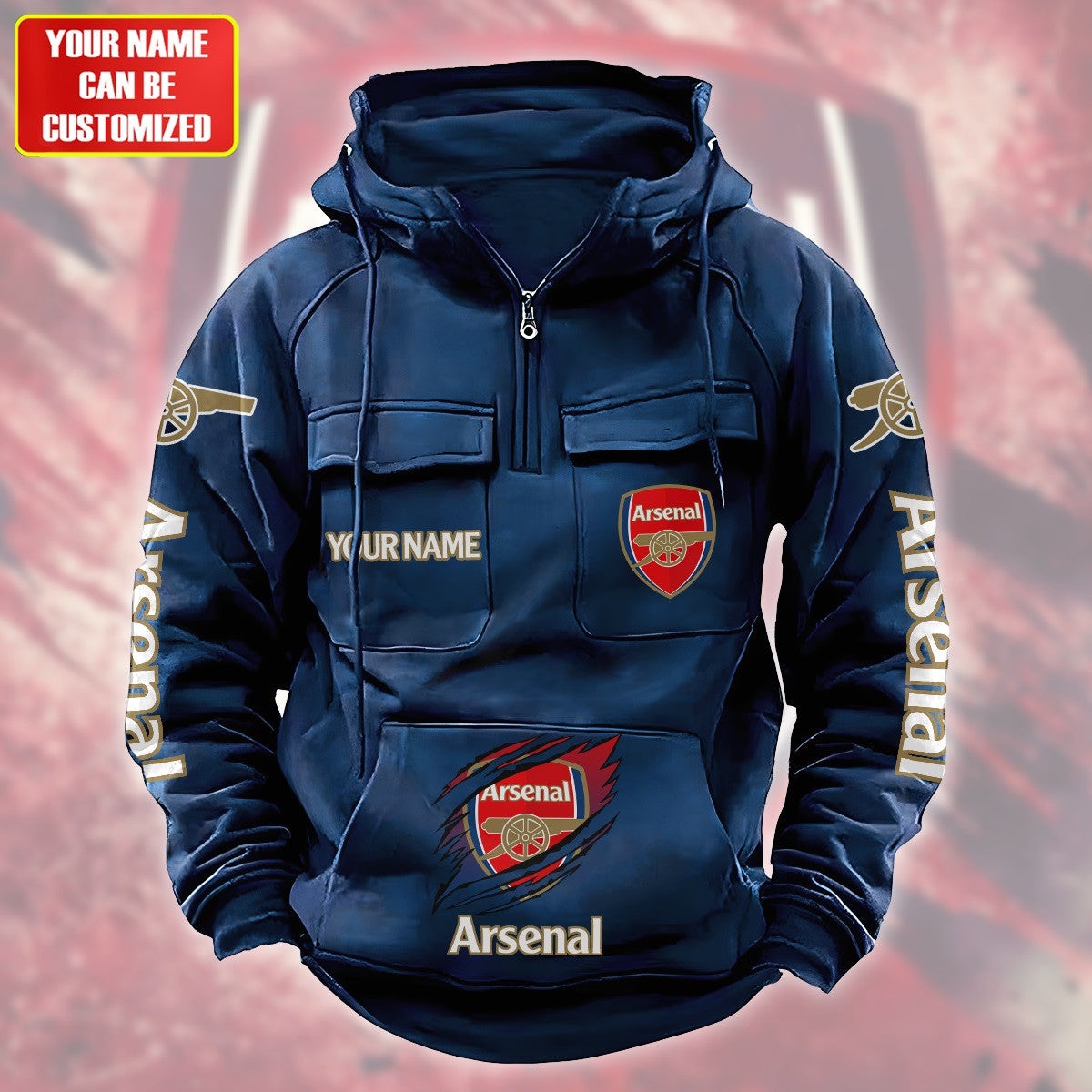 Personalized Arsenal Tear Retro Cotton Hoodie