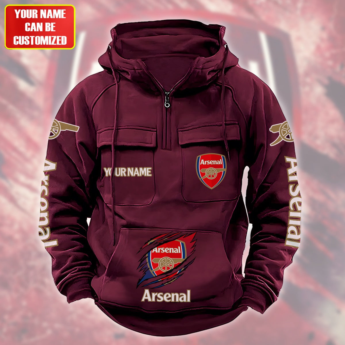 Personalized Arsenal Tear Retro Cotton Hoodie