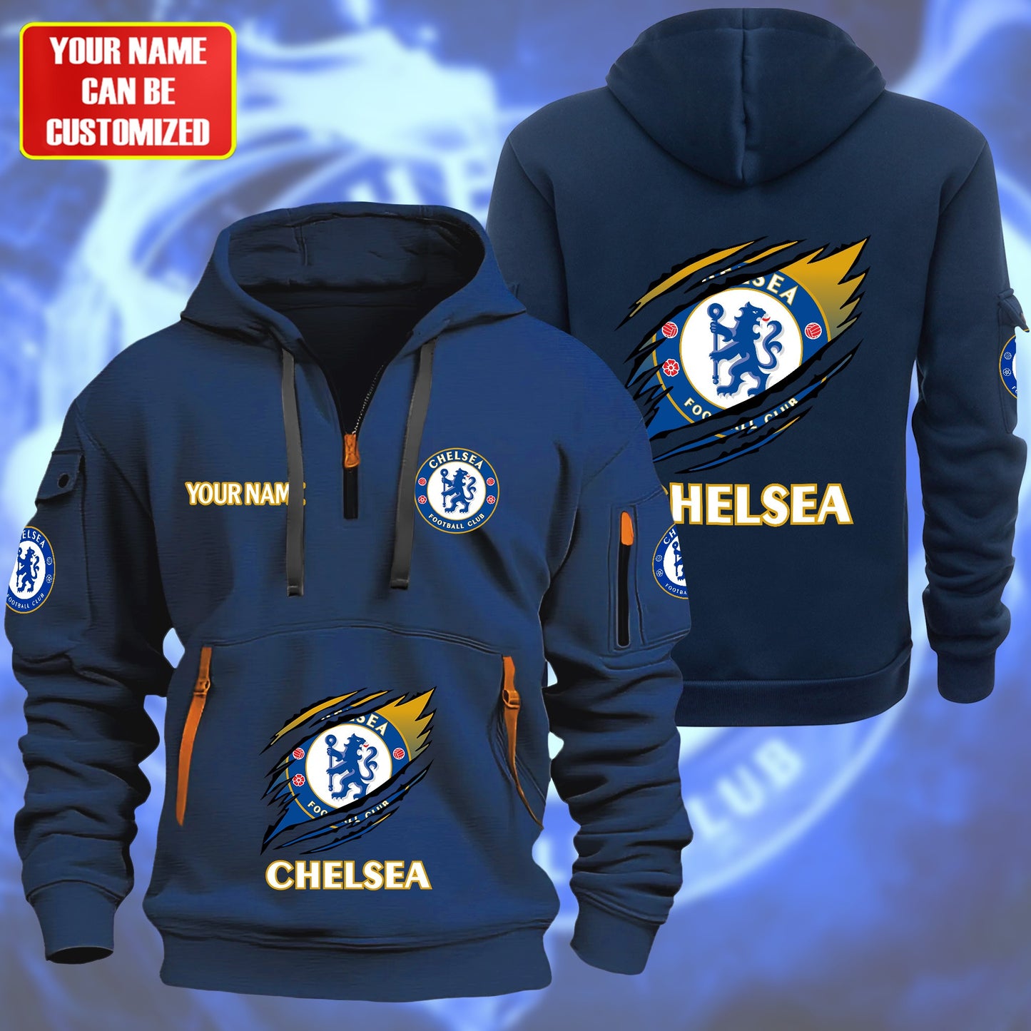 Personalized Chelsea Tear Zip-Hoodie Cotton Jacket