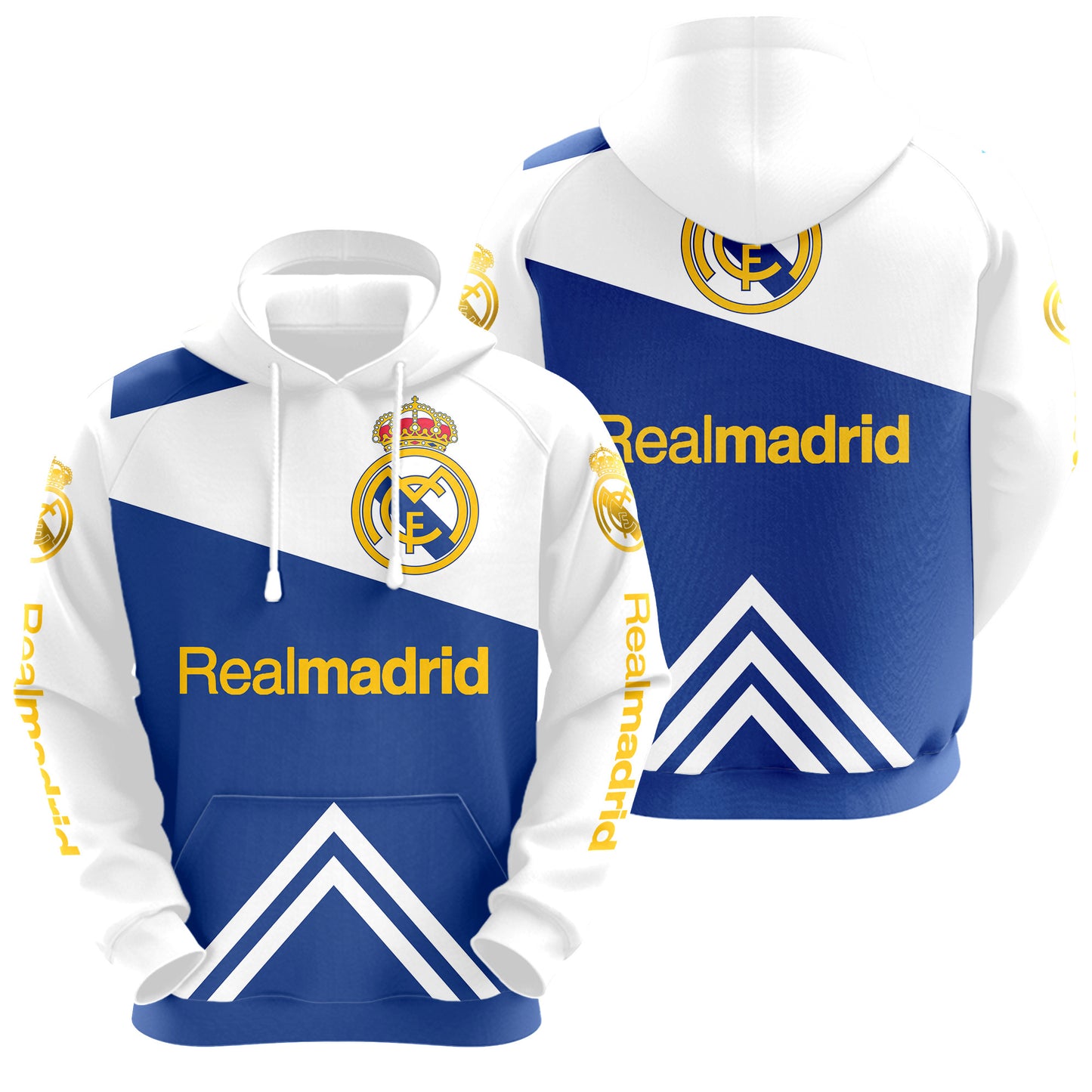 Personalized Real Madrid 3D All over Printed Hoodie and Sweatpants set V9