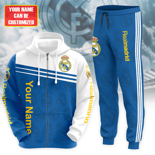 Personalized Real Madrid Q18 3D All over Printed Hoodie and Sweatpants set