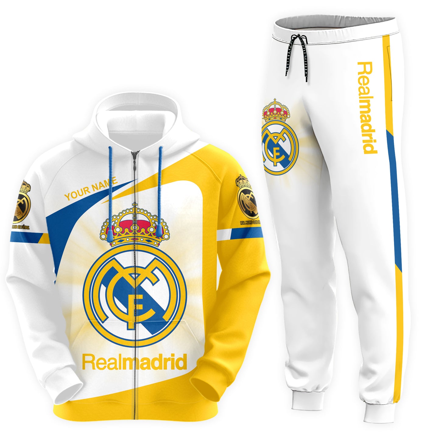 Personalized Real Madrid Q19 3D All over Printed Hoodie and Sweatpants set