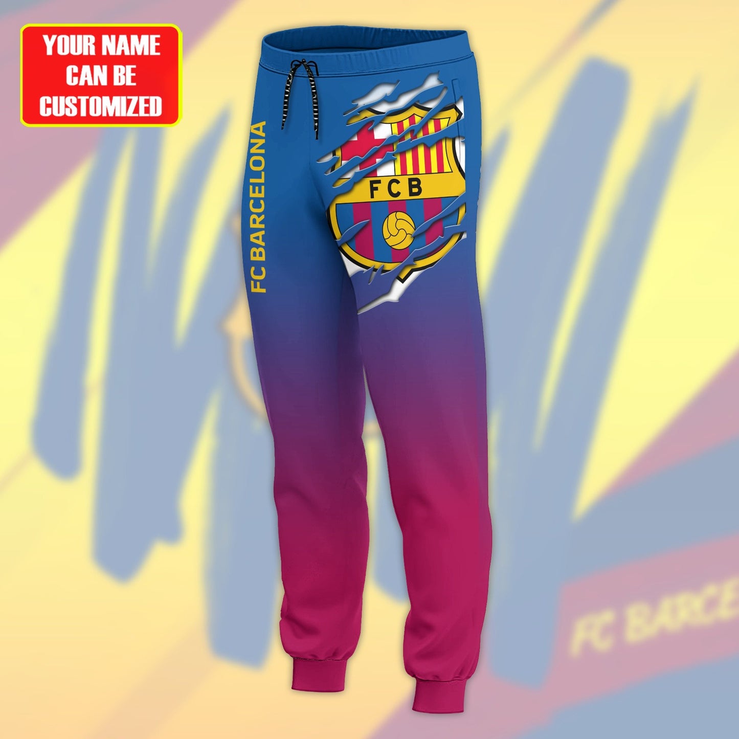 Personalized Barça Tear 3D All over Printed Hoodie and Sweatpants set