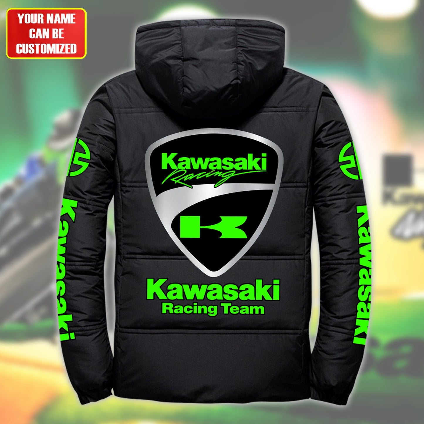 Personalized KW Racing Team Puffer Thermal Jacket With Hood