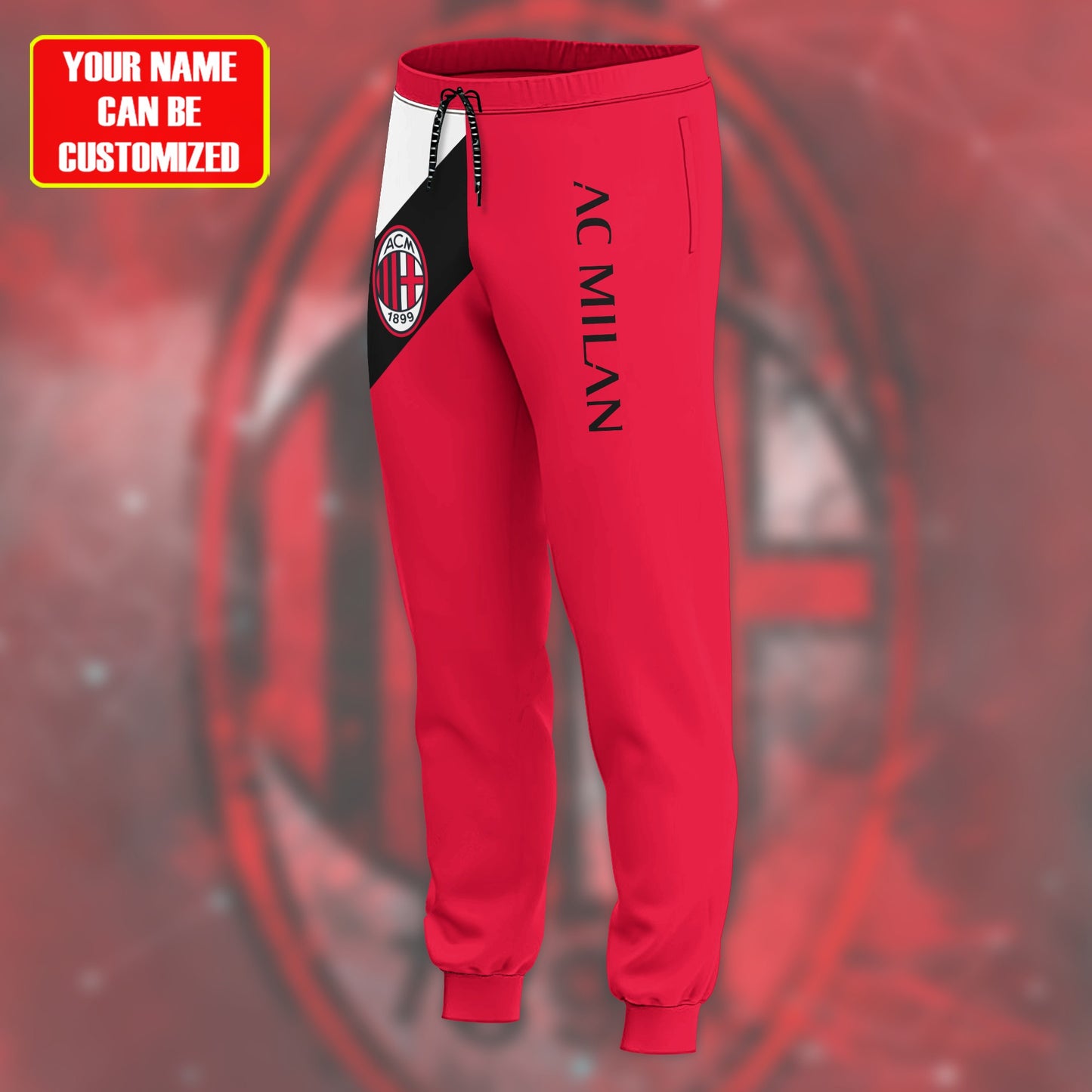 Personalized Ac Milan All over Printed Hoodie and Sweatpants set