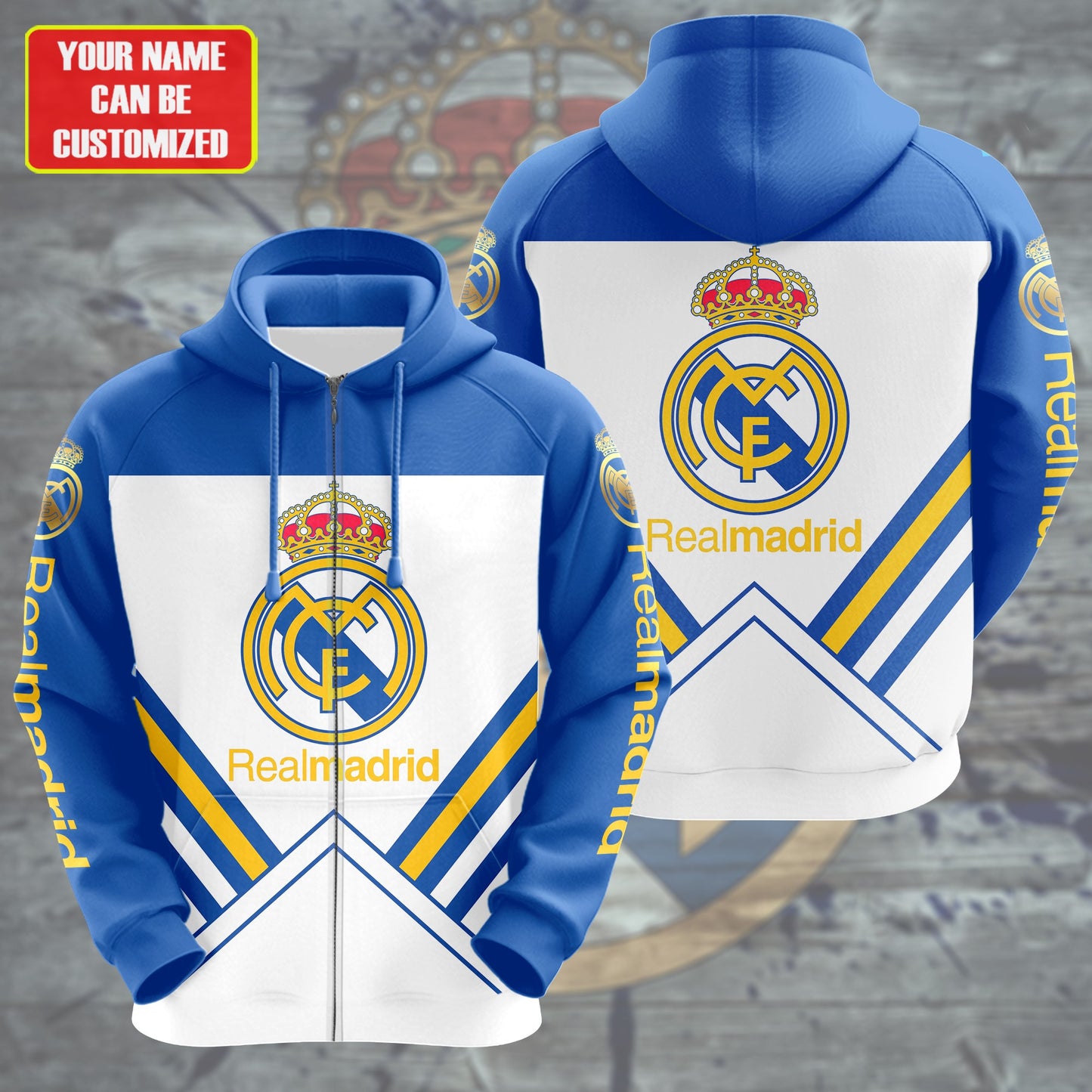 Personalized Real Madrid 3D All over Printed Hoodie and Sweatpants set V10